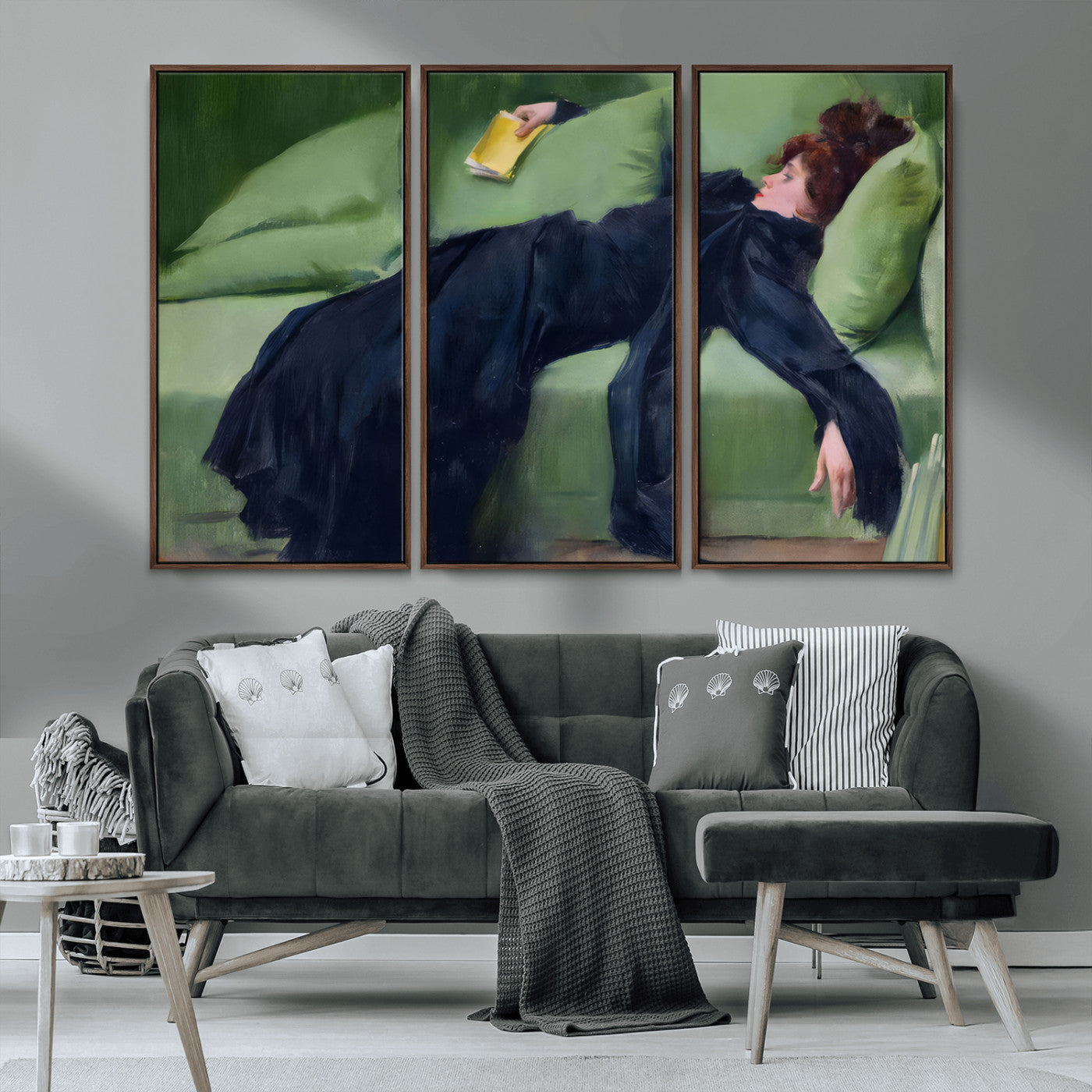 17725-MGV-CV-36X24-Decadent Girl by Ramon Casas Wall Art Canvas Print, Framed Decadent Girl Canvas Print