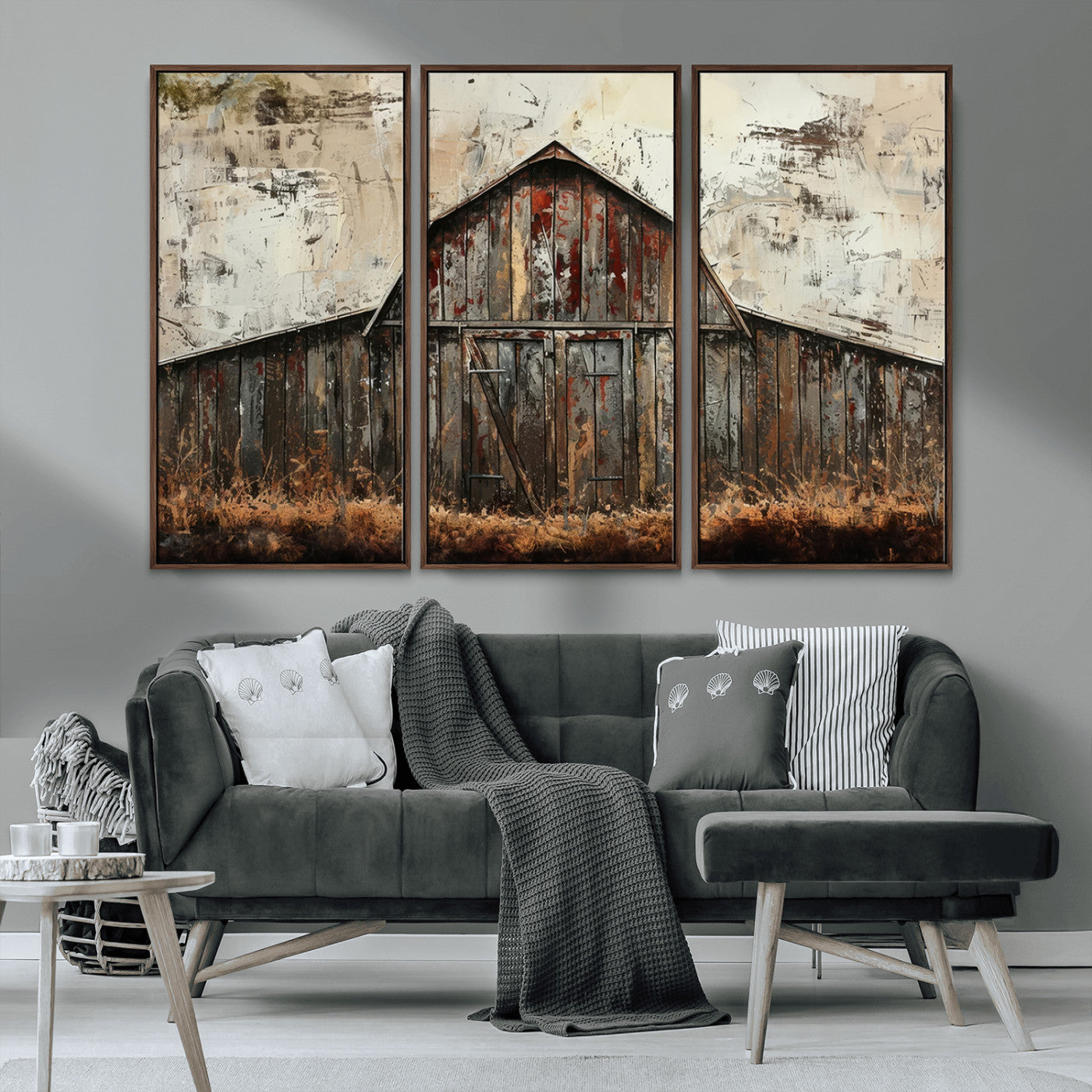-Rustic Barn Wall Art | Farmhouse Wall Decor Canvas Print | Ready to Hang Barn Decor for Cabin or