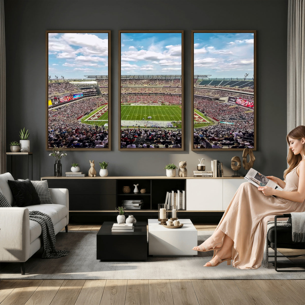 29243-PAN-FL-20X10 - The Temple University Owls Athletics Team Print - Philadelphia Lincoln Financial Field Stadium Wall