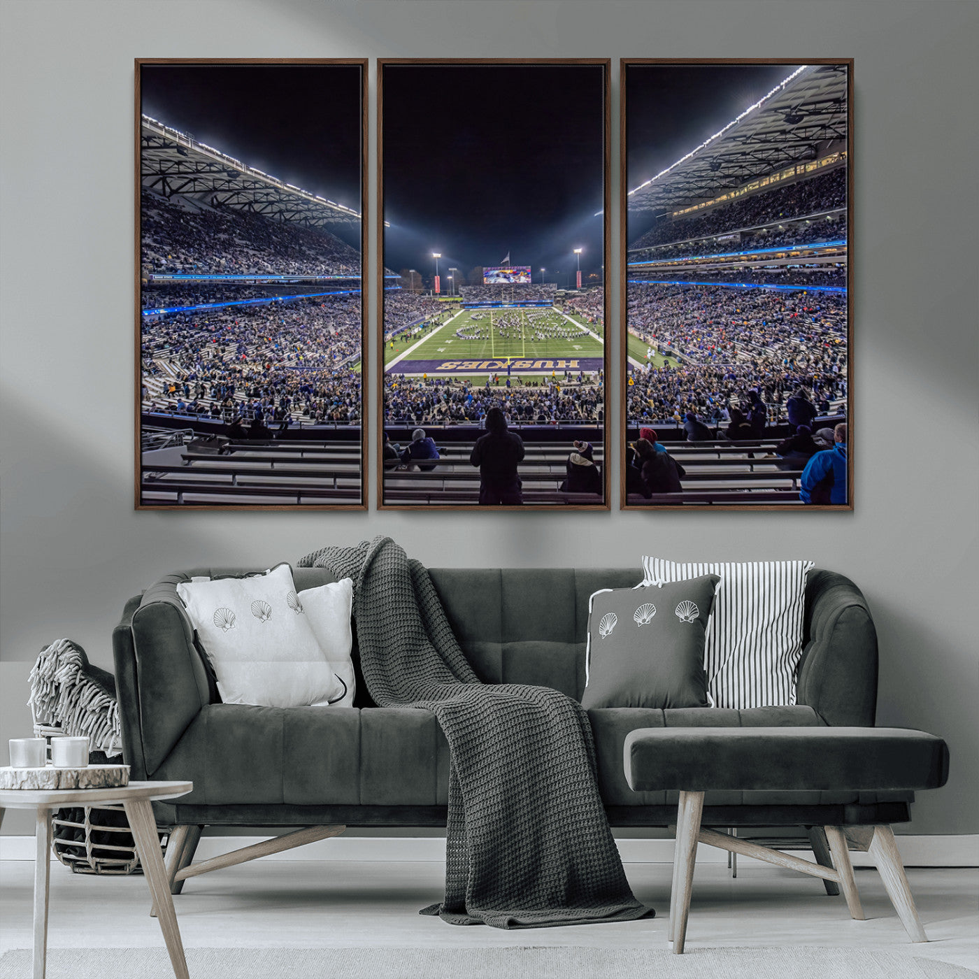 85780-MGV-CV-36X24-The University of Washington Huskies Football Team Print - Seattle Husky Stadium Wall Art Canvas