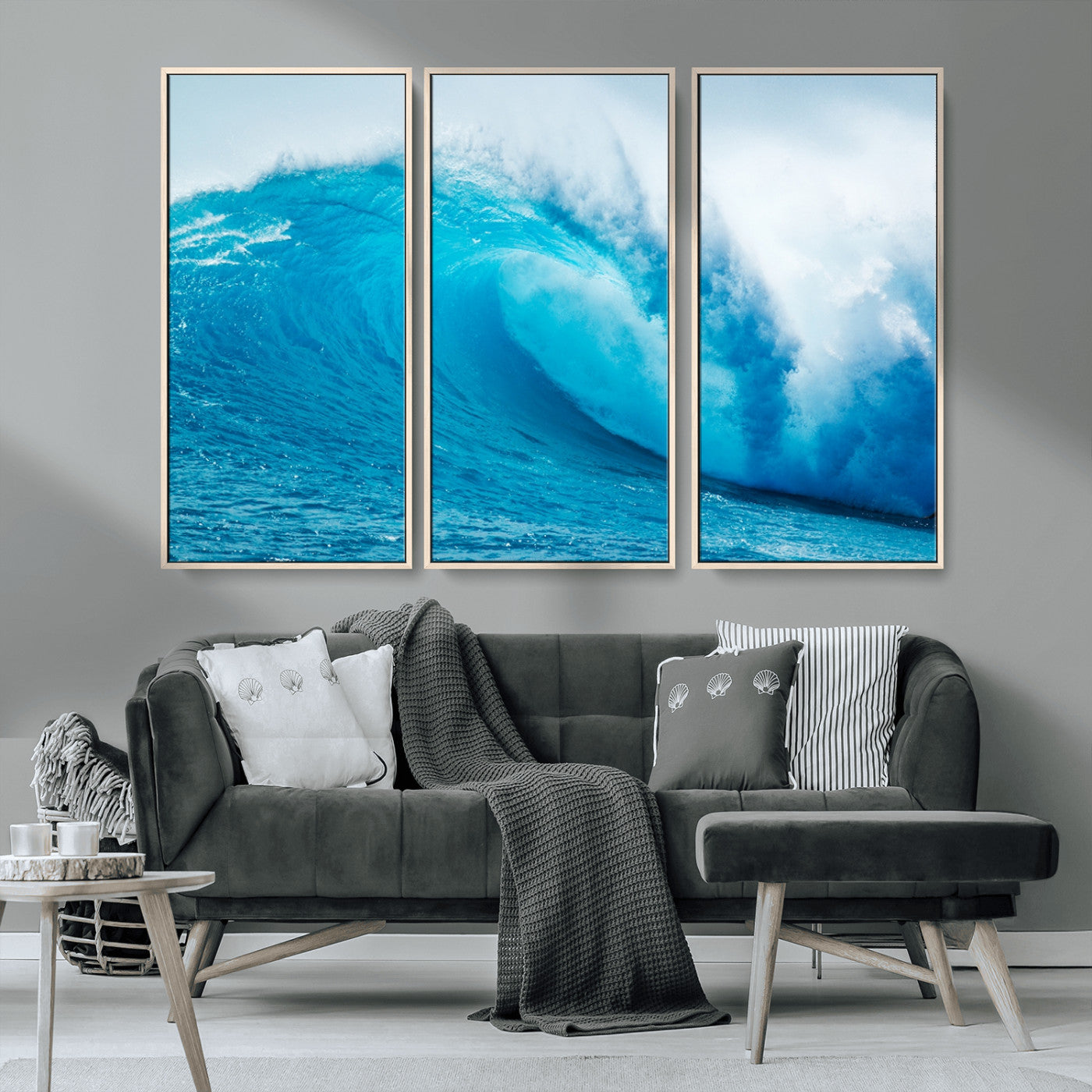 13117-MGV-CV-36X24-Big Ocean Surfing Wave Wall Art Canvas Print
