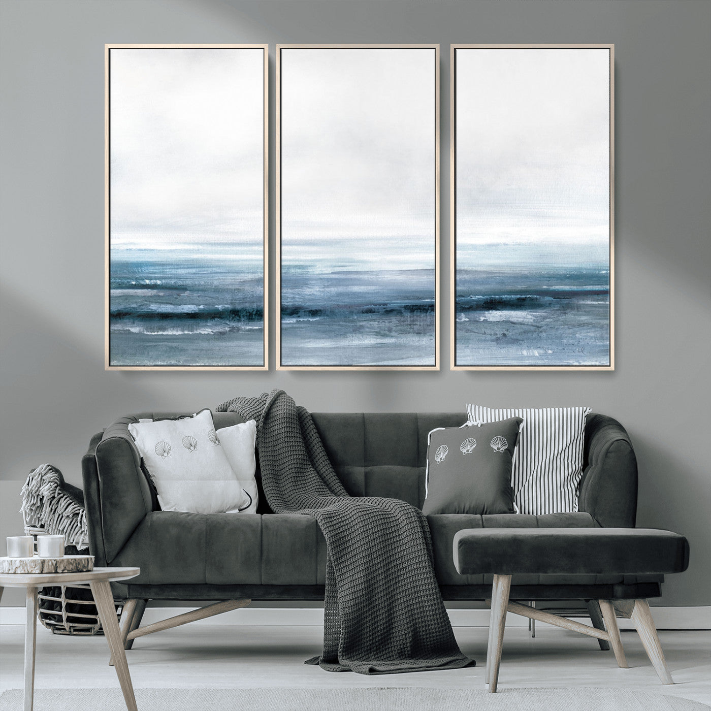 65702-MGV-CV-36X24-Blue Ocean Abstract Artwork Wall Art Canvas Print