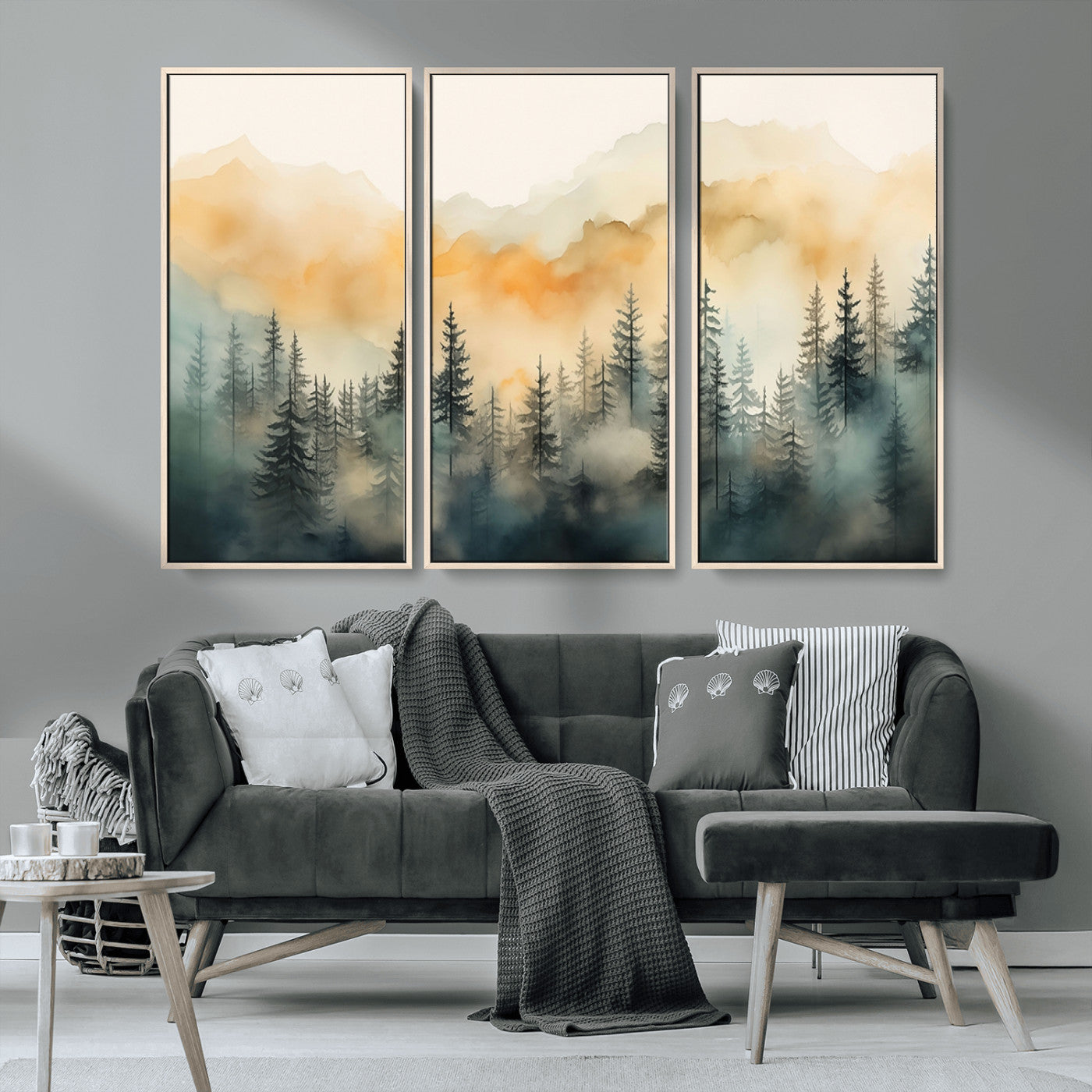 34155-MGV-CV-36X24-Abstract Forest Print - Mountain Wall Art | Autumn Landscape Canvas Print for Living Room, Bedroom,