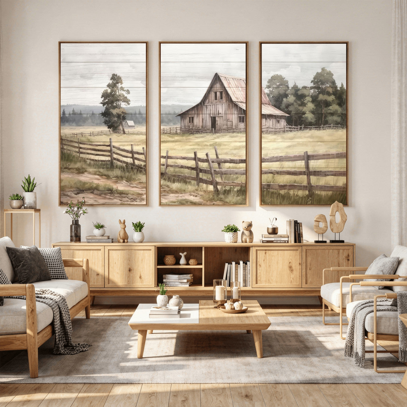 87489-MGV-CV-36X24 - Rustic Farmhouse Barn Wall Art | Framed Gallery Wrap Barn Giclee Canvas Print for Farmhouse Decor