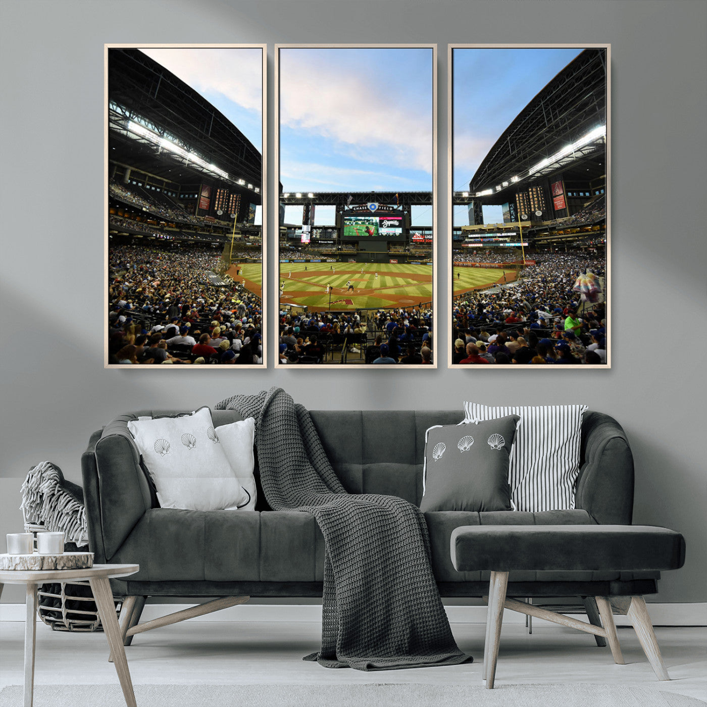 92672-MGV-CV-36X24-Arizona Diamondbacks Team Print - Phoenix Chase Field Stadium Wall Art Canvas Print