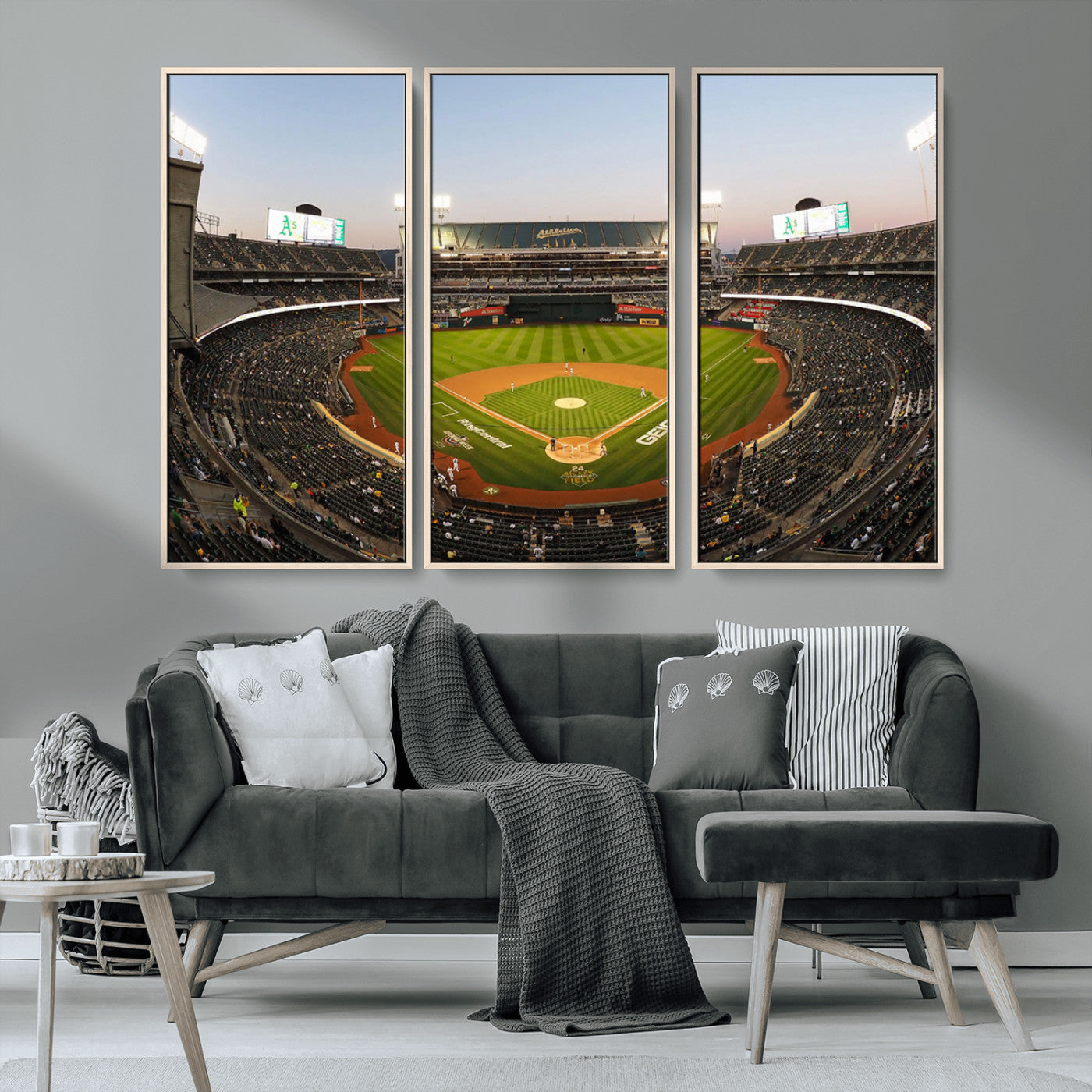 -Oakland Athletics Baseball Team Print - RingCentral Coliseum Stadium Wall Art Canvas Print