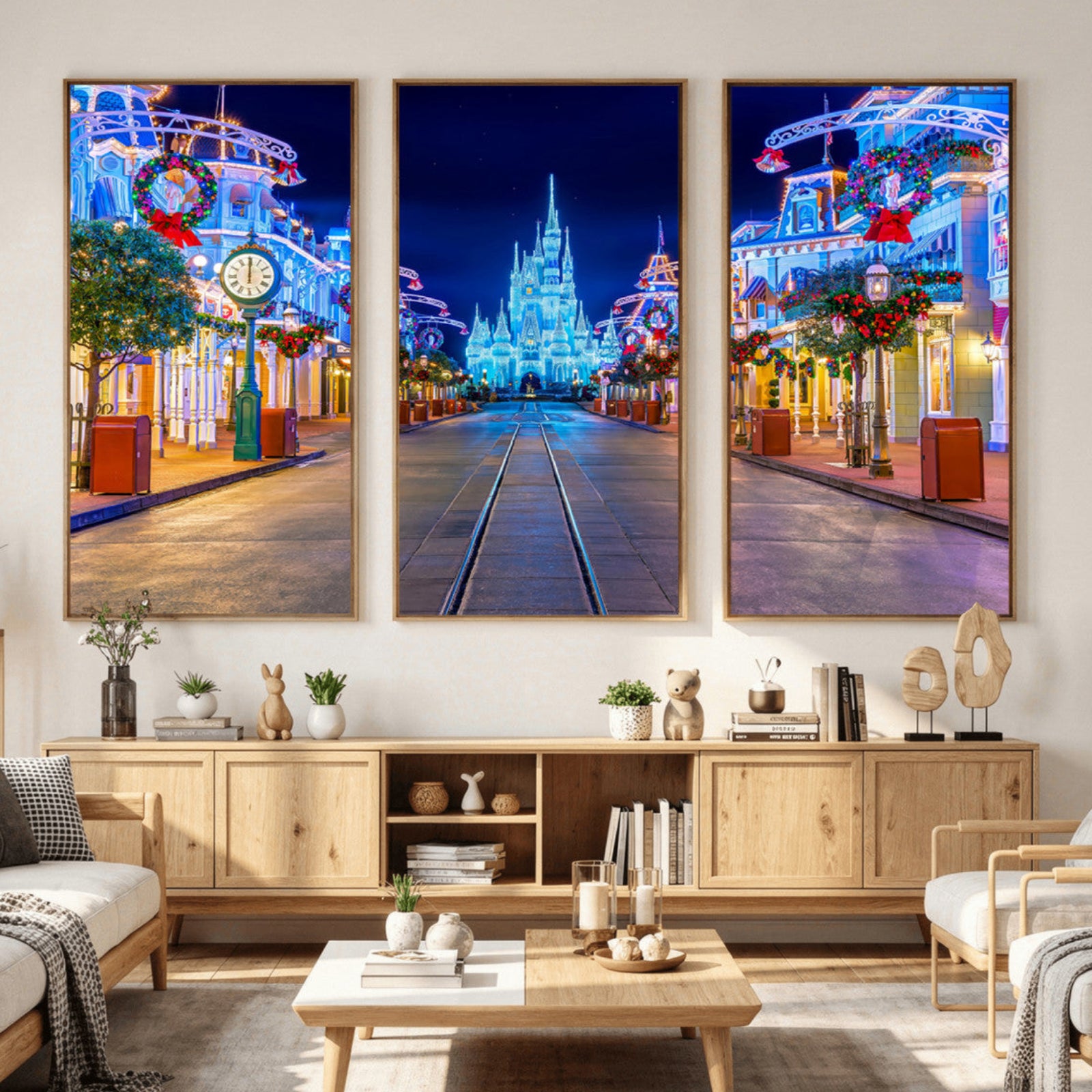 12470-MGV-CV-36X24 - Disney Wall Art | Castle Large Wall Art Disney Magic Kingdom Print for Kids Room Decoration | Disney