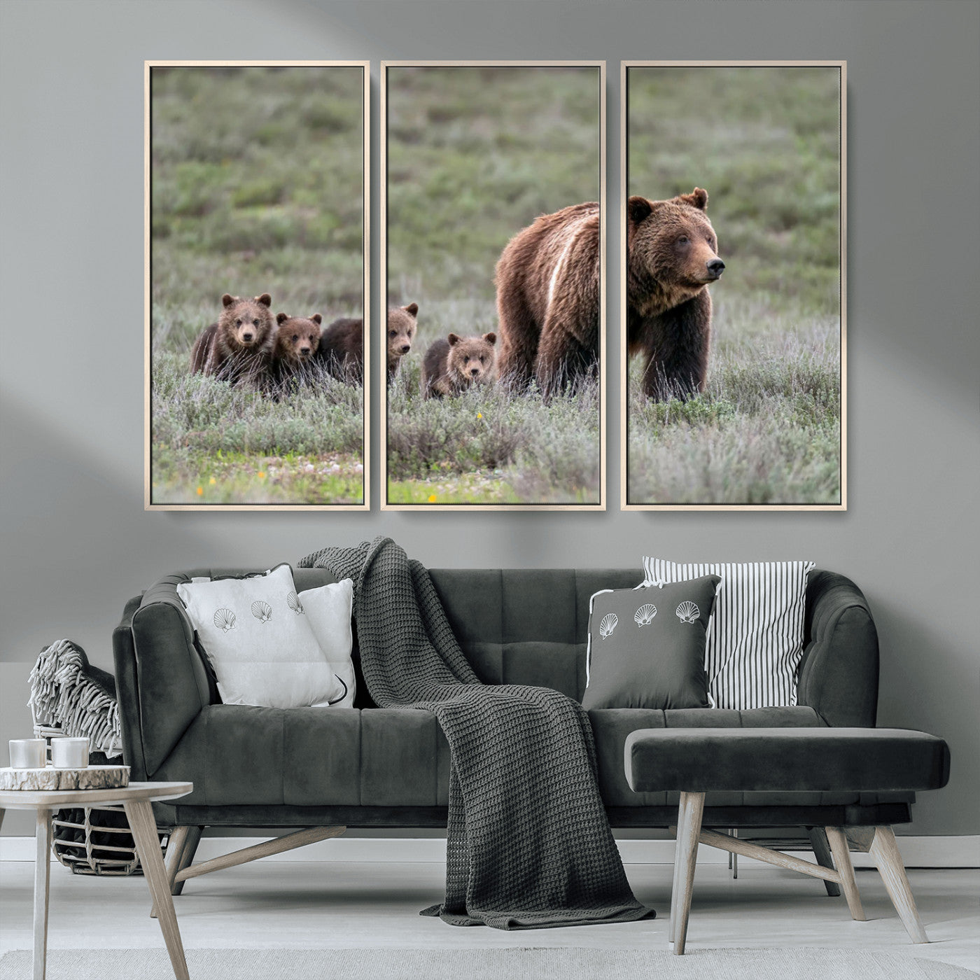 -Wildlife Photography of 399 Grizzly Bear Cubs | Queen of the Tetons Canvas Wall Art Print