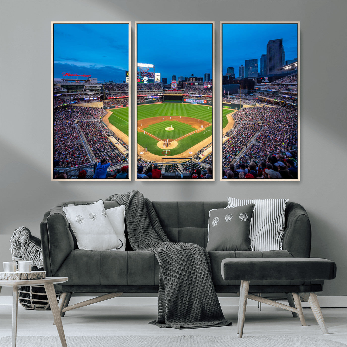 -Target Field Stadium Wall Art Canvas Print – Minnesota Twins Baseball Team Iconic Ballpark Scene for home, office