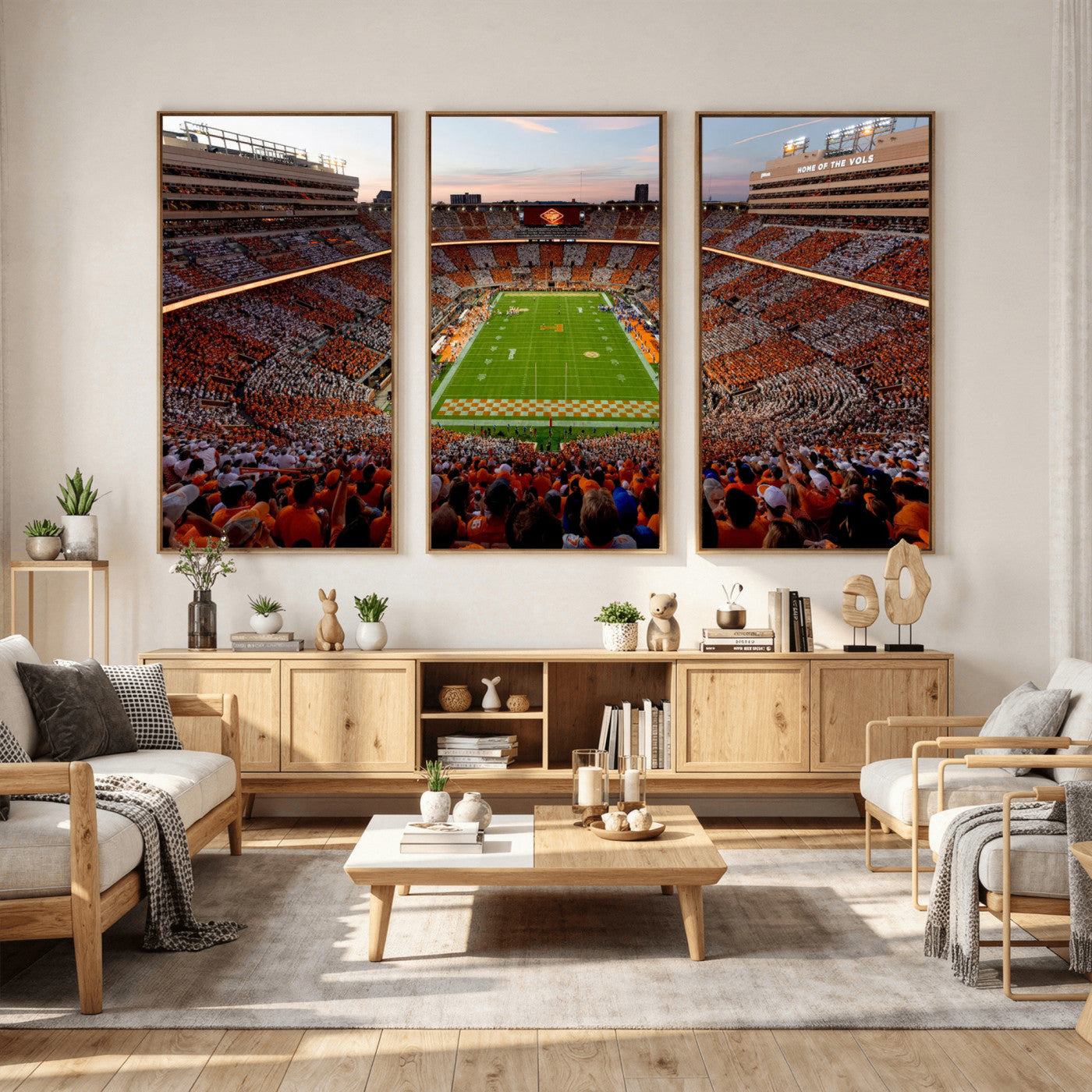37160229-MGV-CV-36X24 - Tennessee Neyland Stadium Wall Art, Sports Arena Canvas Print, Panoramic Stadium Canvas Artwork for Home, Office