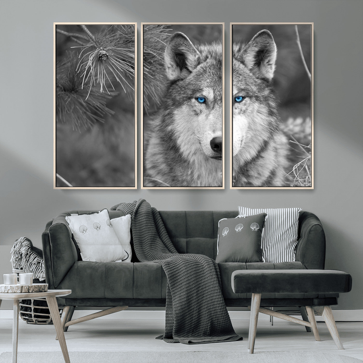 94795-MGV-FC-48X32-3P_Natural-Wild Wolf Blue Eye Wall Art Canvas Print
