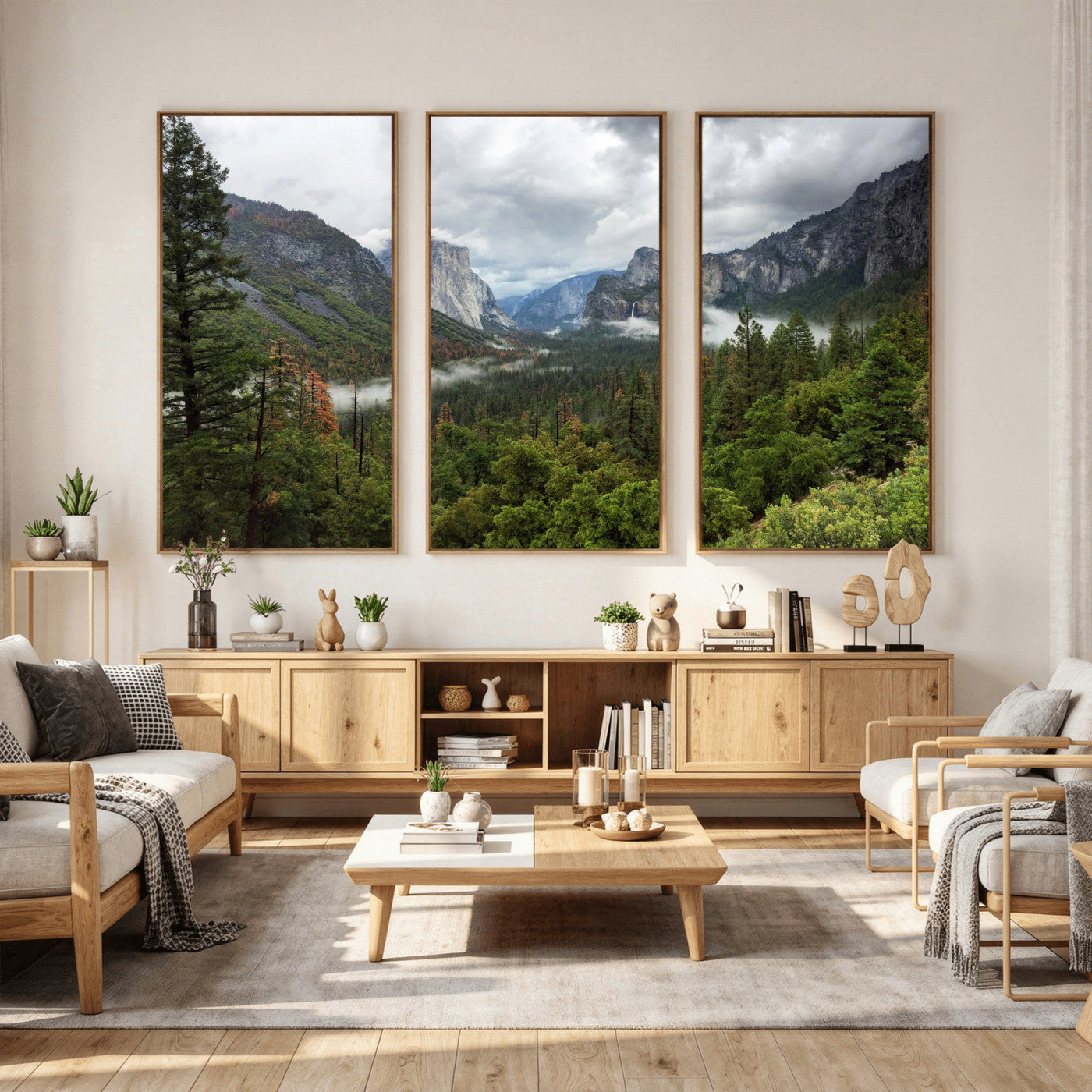 46168759-MGV-CV-36X24 - Yosemite Valley Wall Art Canvas Print, El Capitan Mountain Landscape Nature Wall Decor