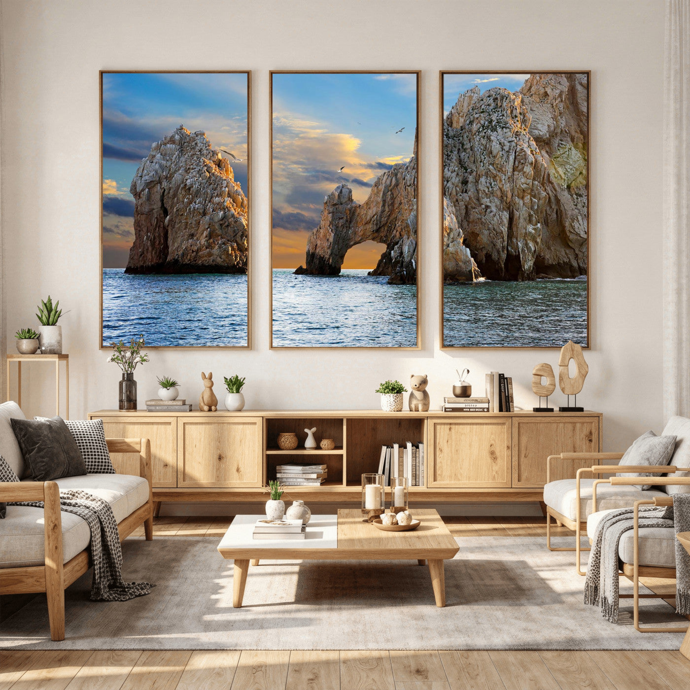 63505689-MGV-CV-36X24 - El Arco Cabo San Lucas Ocean Arch Wall Art Canvas Print, Baja California Rock Arch Seascape Canvas Print, Mexico Coastal Landmark Scenic Art Printing
