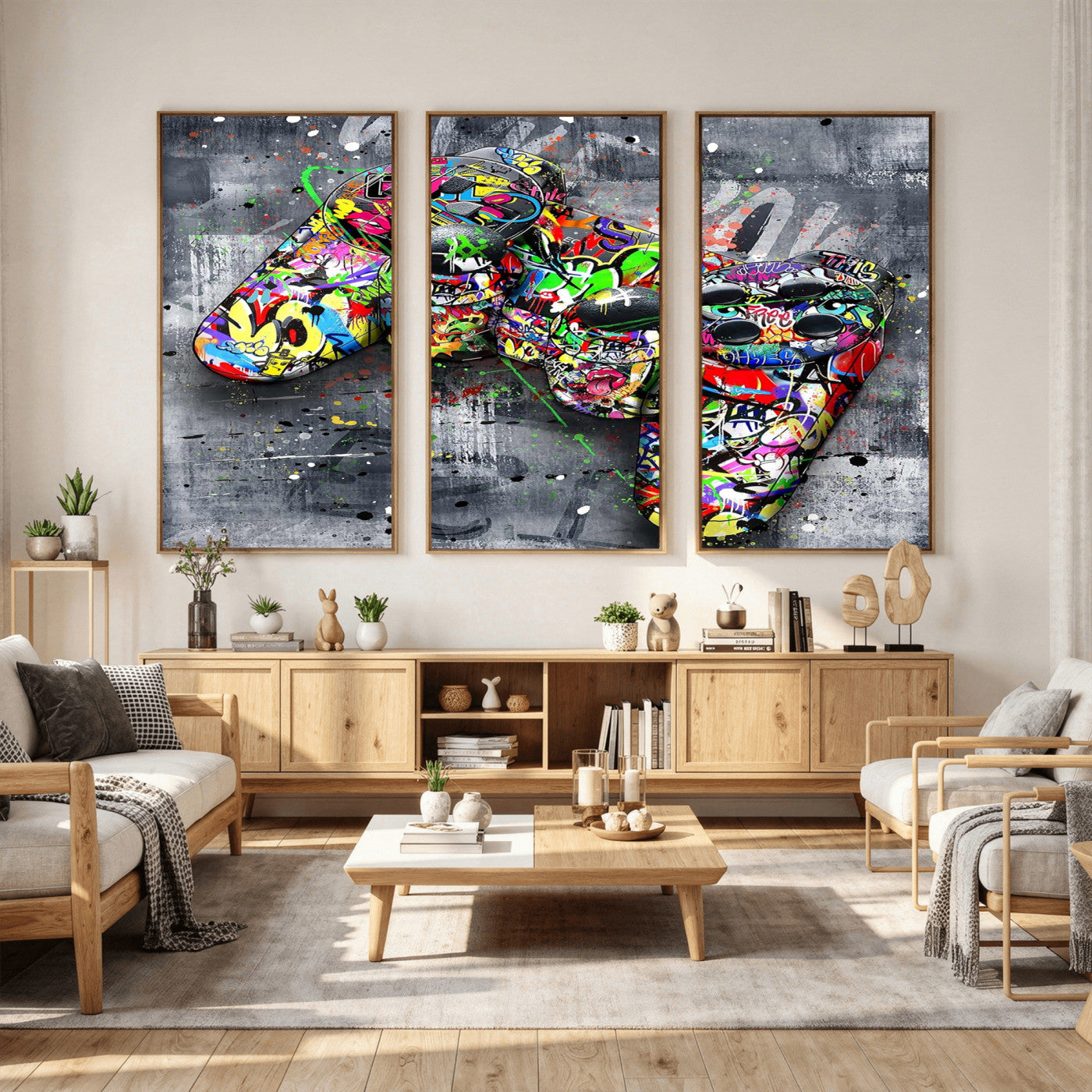 42929610-MGV-CV-36X24 - Graffiti Canvas Wall-Art For Bedroom - Gaming Wall Art For Teen Boys - Abstract Painting Pop Art Modern Home Wall Decor Ready to Hang