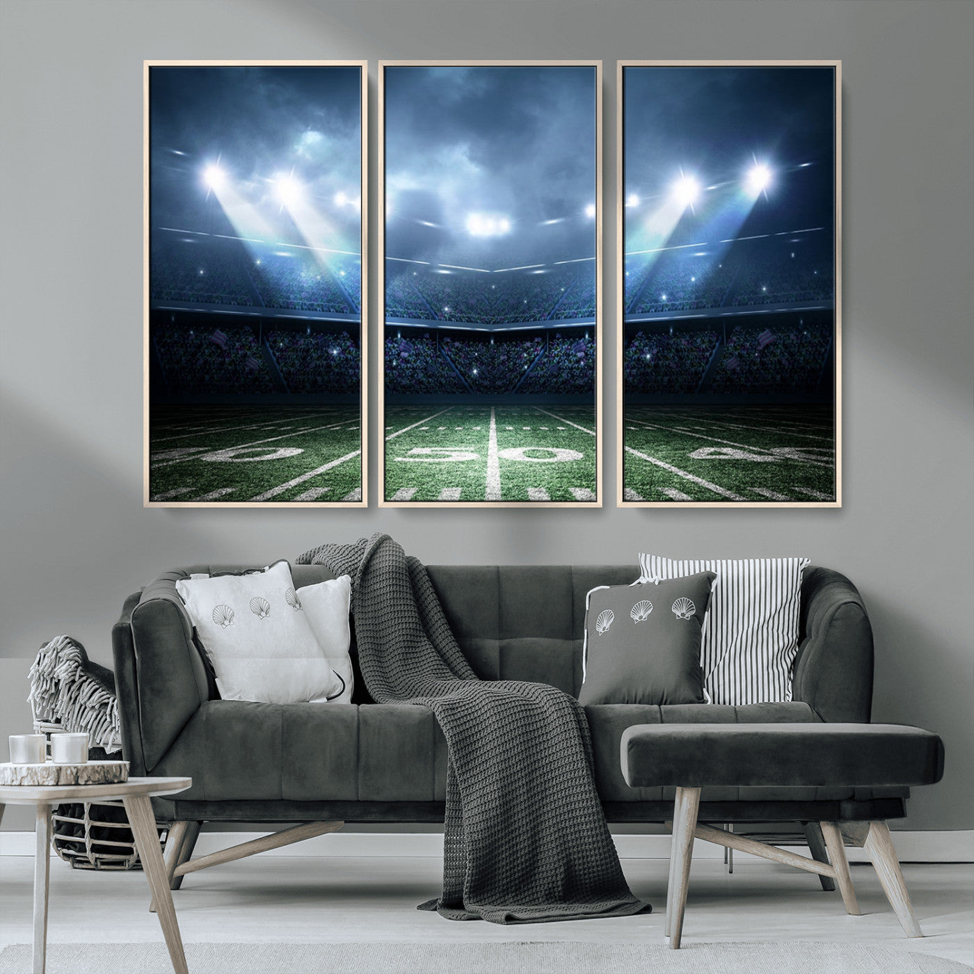 74741-MGV-CV-36X24-American Football Stadium Wall Art Canvas, American Football Stadium Canvas Print