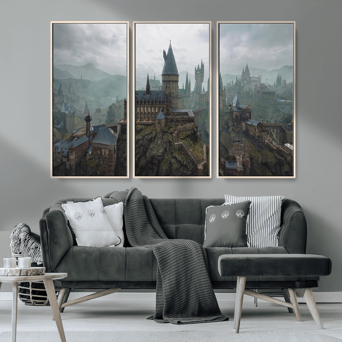 -Disney Castle Wall Art Canvas Print, Living Kids Home Room Decor Art Print