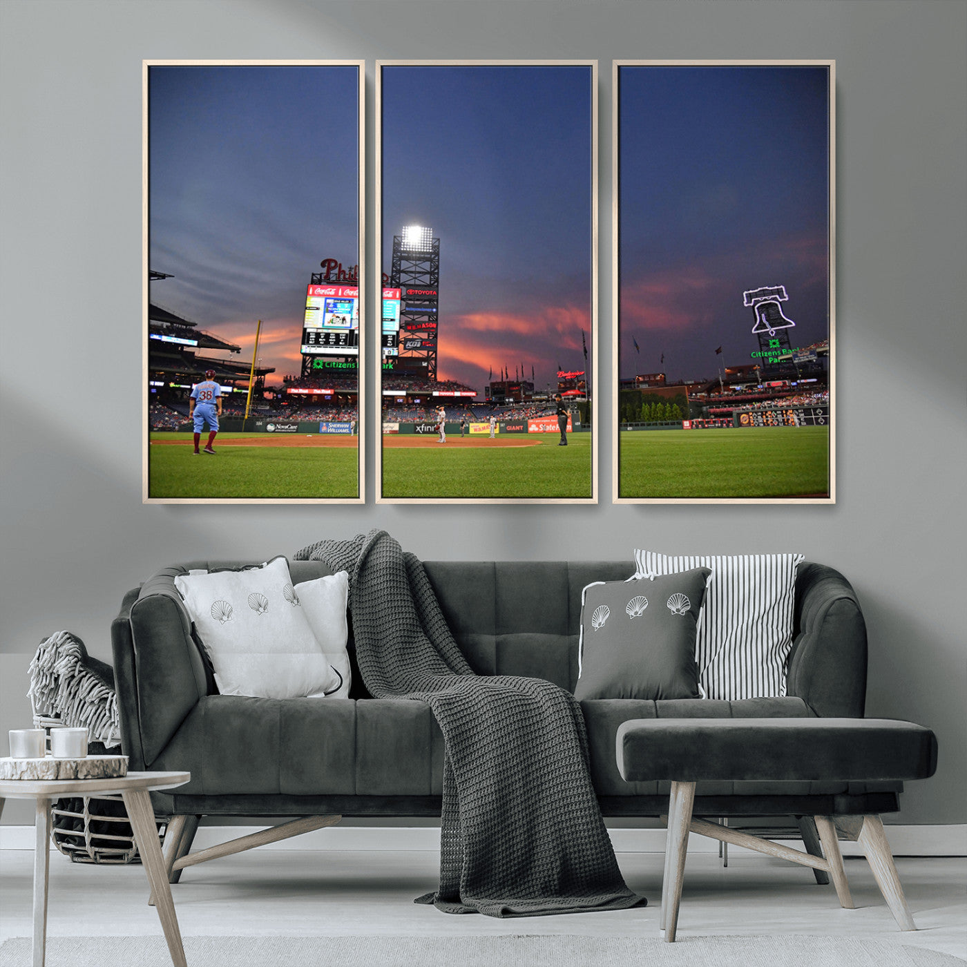 22594-MGV-CV-36X24-Philadelphia Phillies Baseball Print - Philadelphia Citizens Bank Park Stadium Wall Art, Phillies
