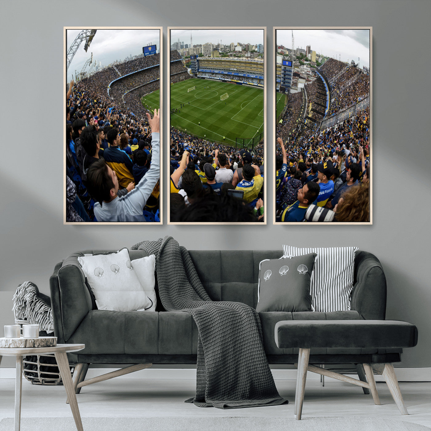 23173-MGV-CV-36X24-Boca Juniors Soccer Team Print - Buenos Aires Bombonera Stadium Wall Art Canvas Print