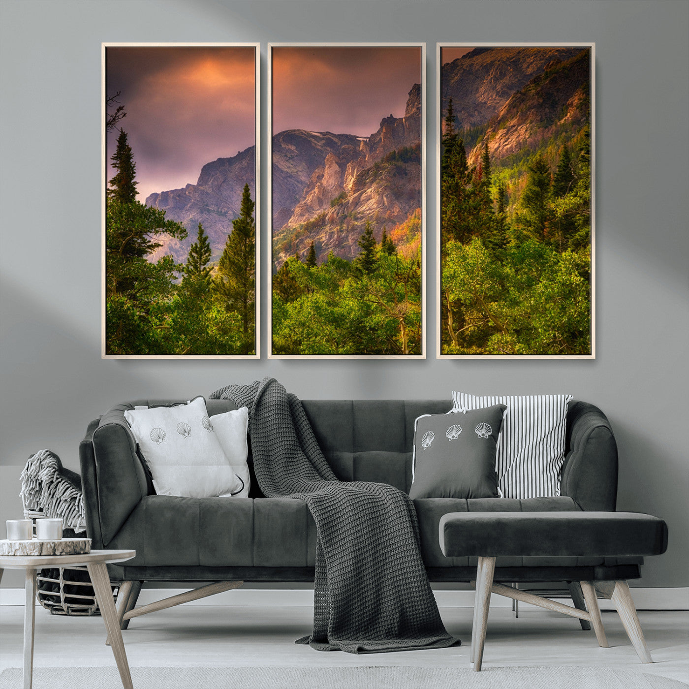 -Colorado Rockies Mountains Wall Art Canvas Print | Ready to Hang Framed Mountain Landscape
