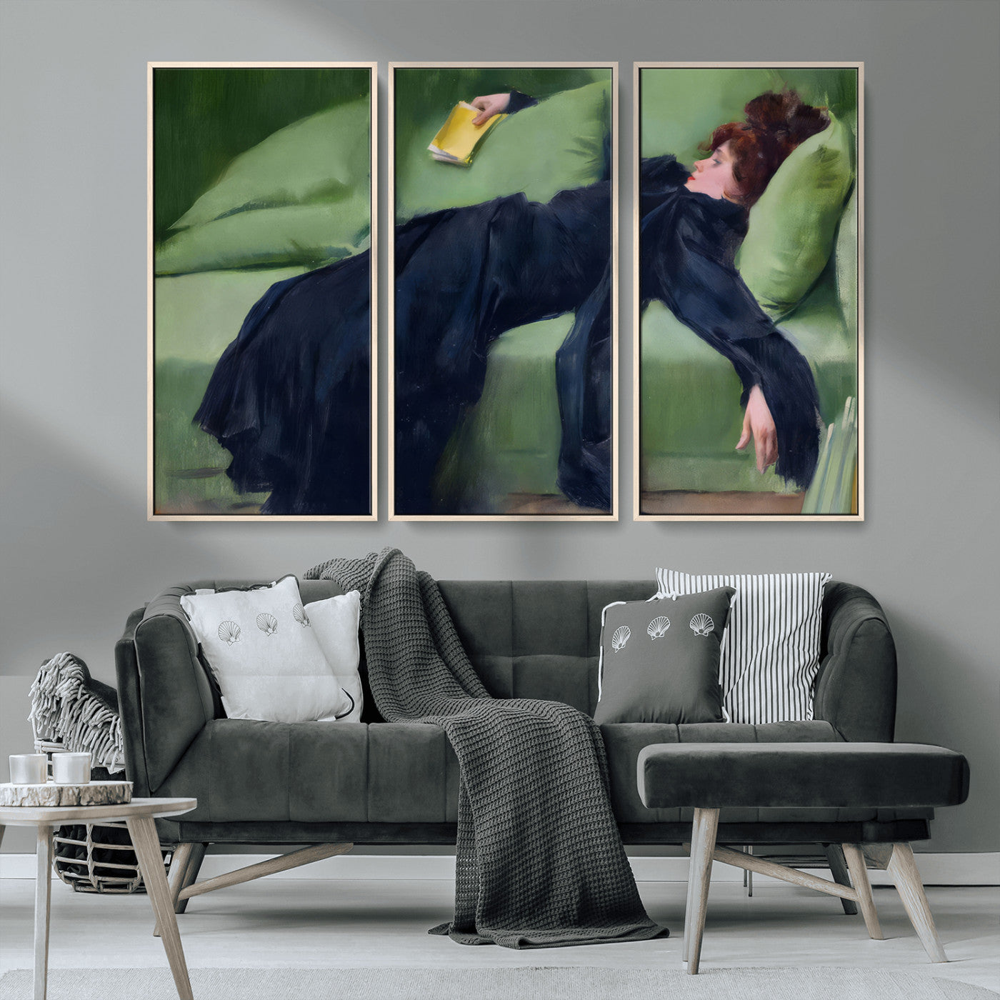 17725-MGV-CV-36X24-Decadent Girl by Ramon Casas Wall Art Canvas Print, Framed Decadent Girl Canvas Print