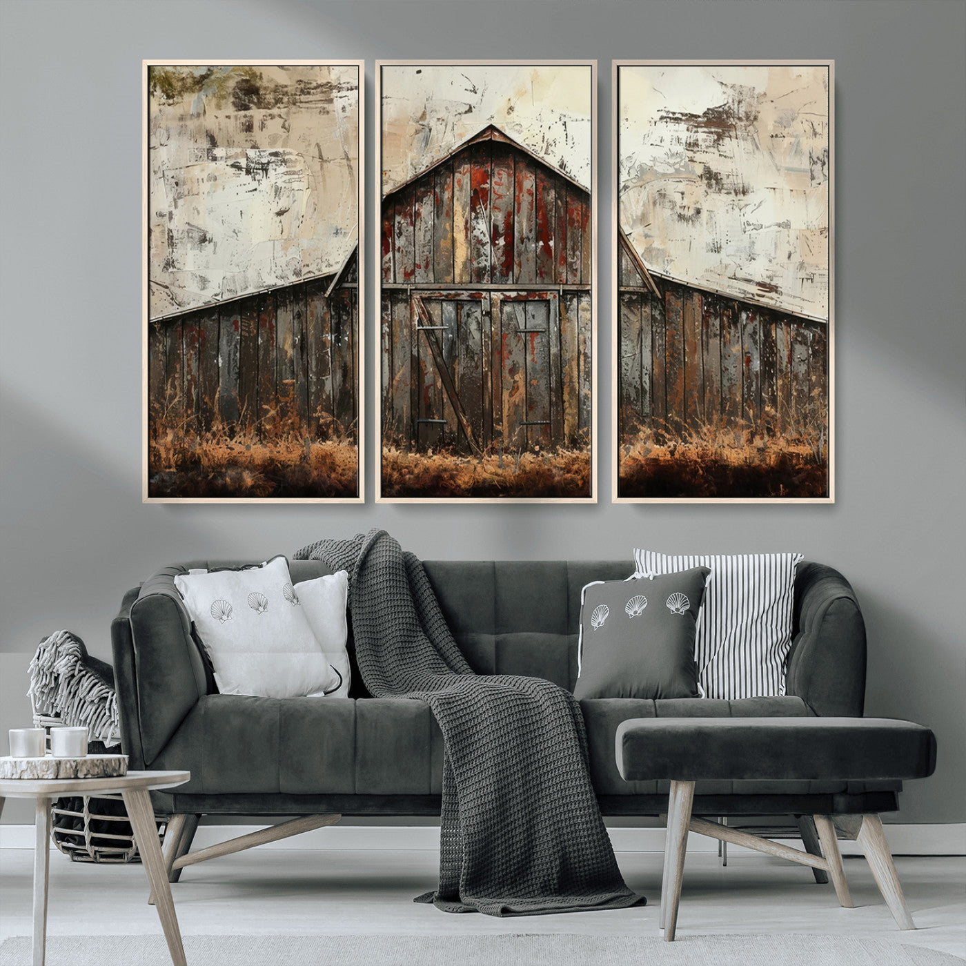 -Rustic Barn Wall Art | Farmhouse Wall Decor Canvas Print | Ready to Hang Barn Decor for Cabin or
