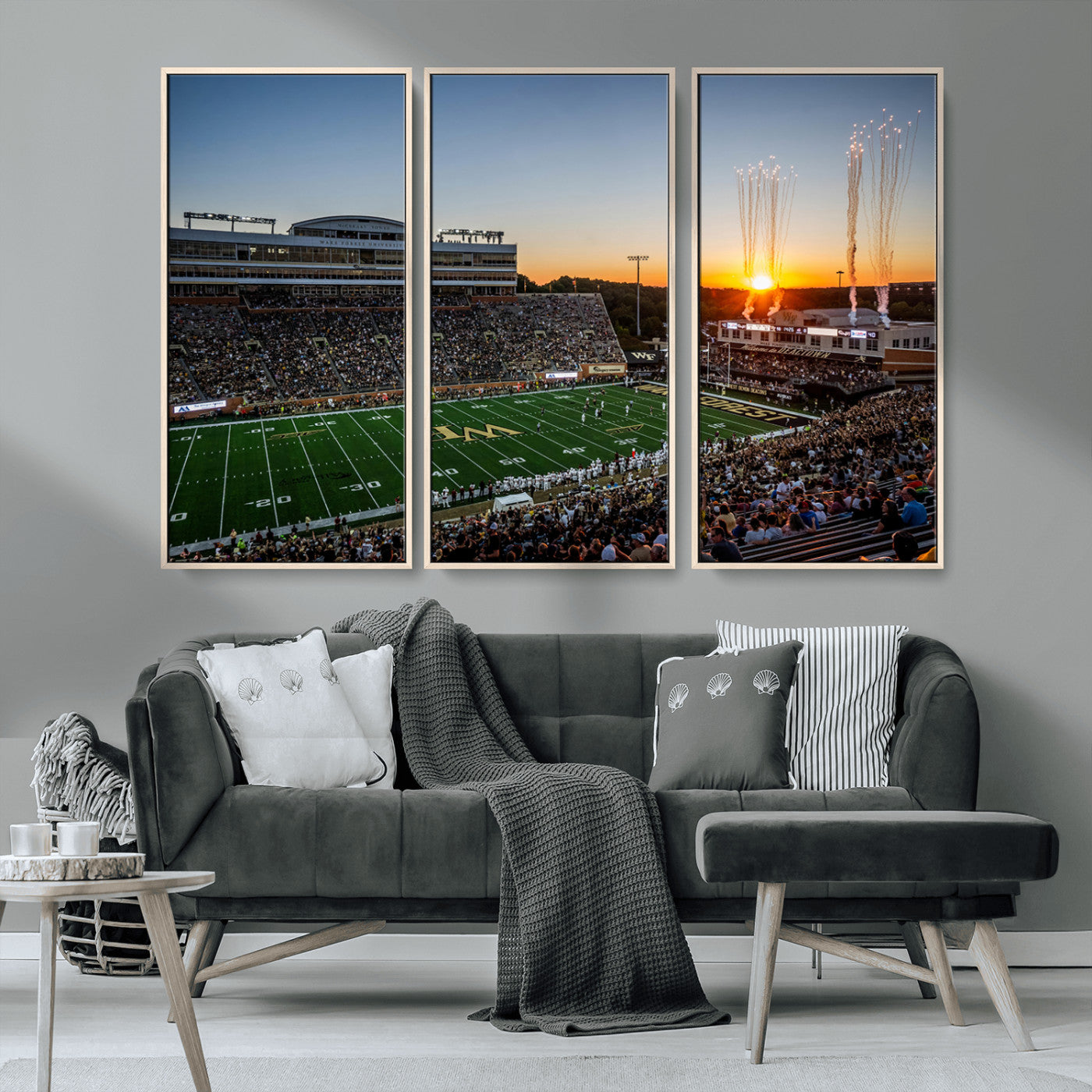 29253-MGV-CV-36X24-Demon Deacons Football Team Print Canvas- Winston-Salem Allegacy Federal Credit Union Stadium Wall