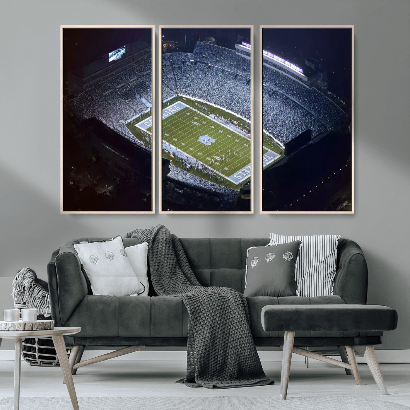 88375-MGV-CV-36X24-University of North Carolina Tar Heels Football Team Print - Chapel Hill Kenan Memorial Stadium