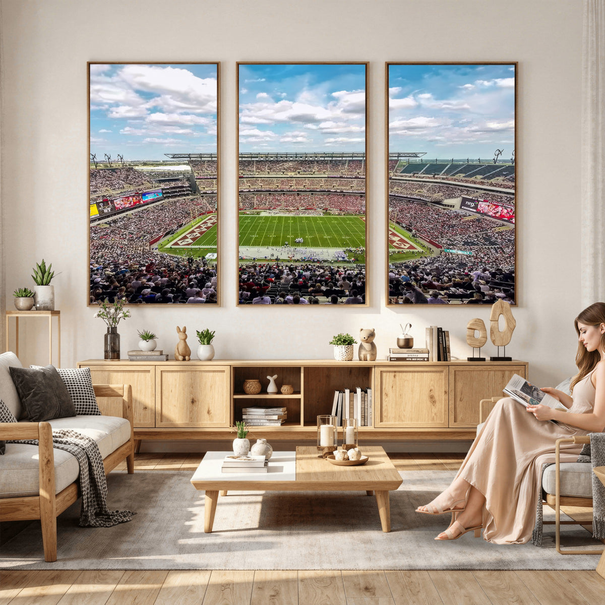 29243-PAN-FL-20X10 - The Temple University Owls Athletics Team Print - Philadelphia Lincoln Financial Field Stadium Wall