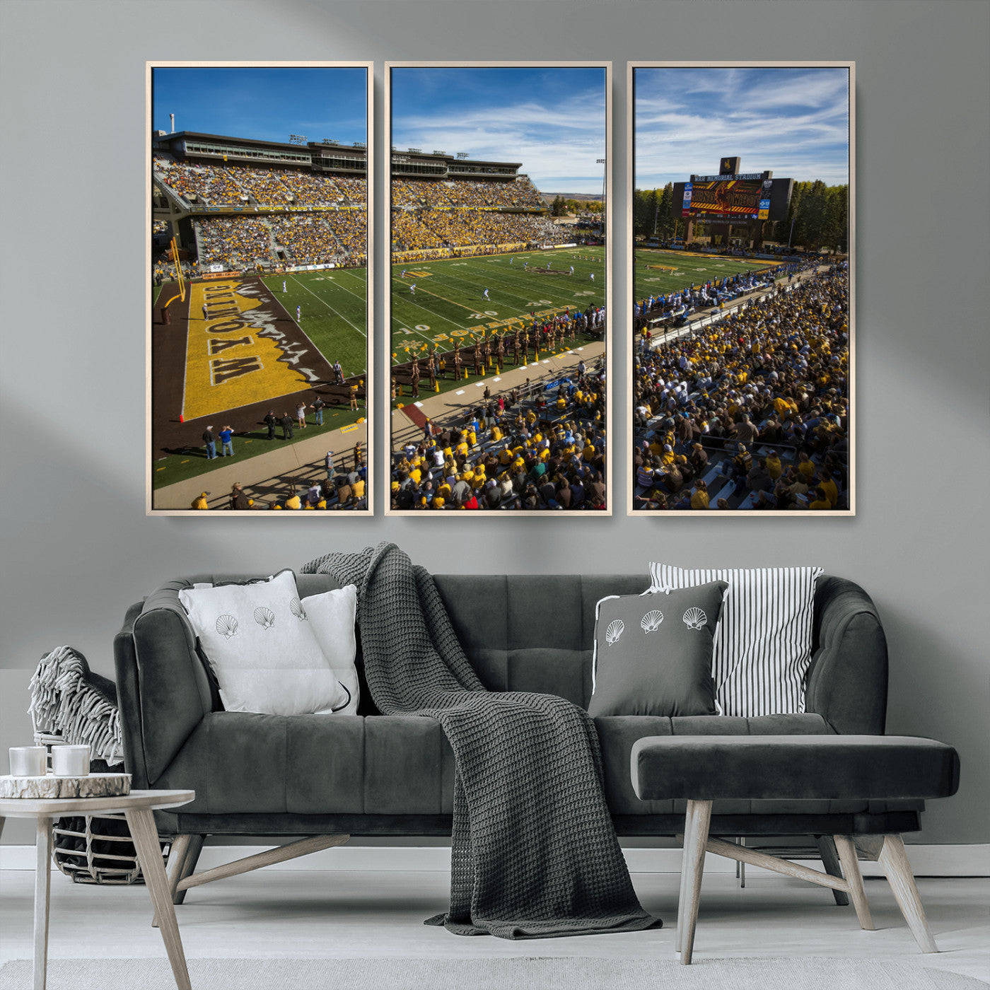 -University of Wyoming Cowboys Football Team Print - Laramie Jonah Field War Memorial Stadium Wall