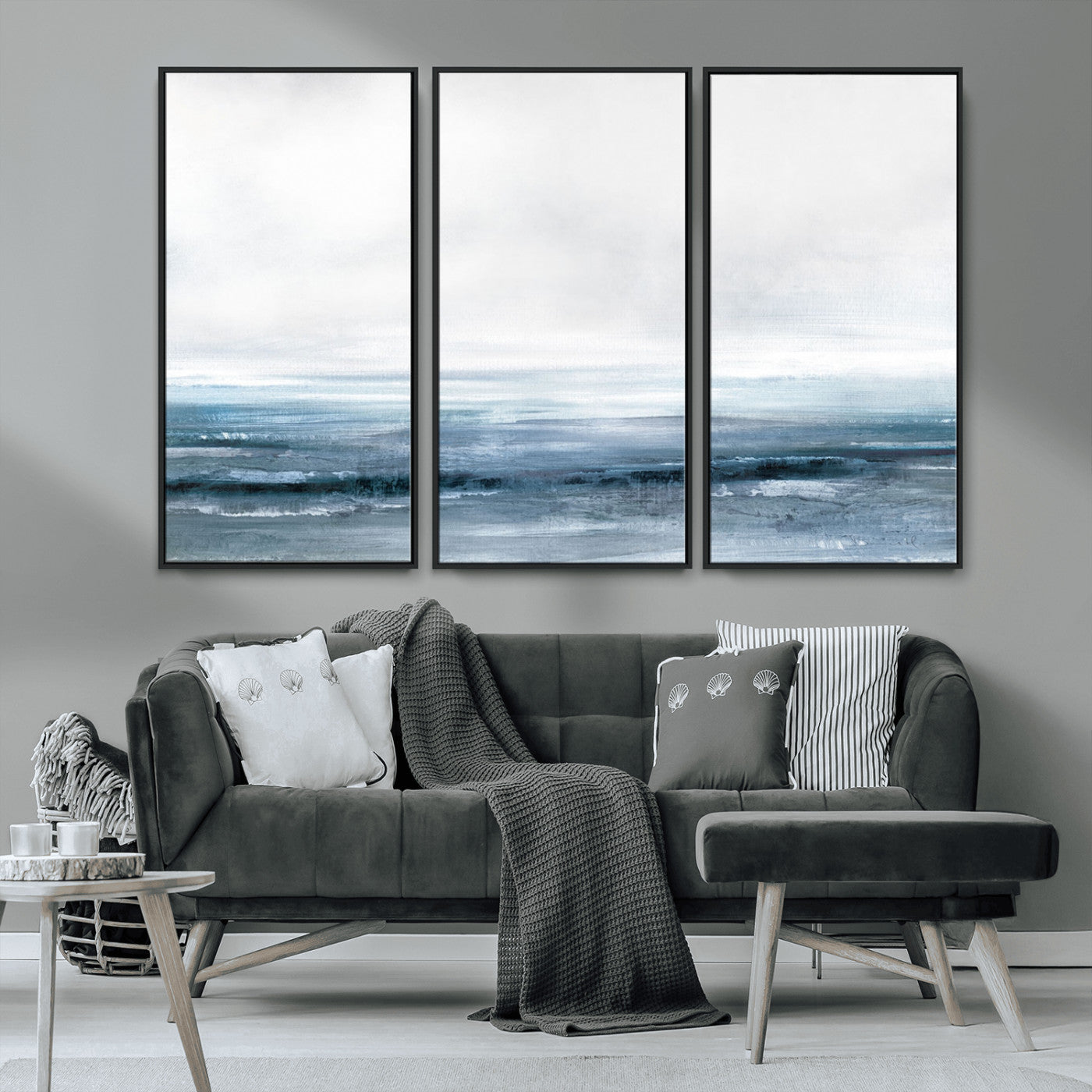65702-MGV-CV-36X24-Blue Ocean Abstract Artwork Wall Art Canvas Print
