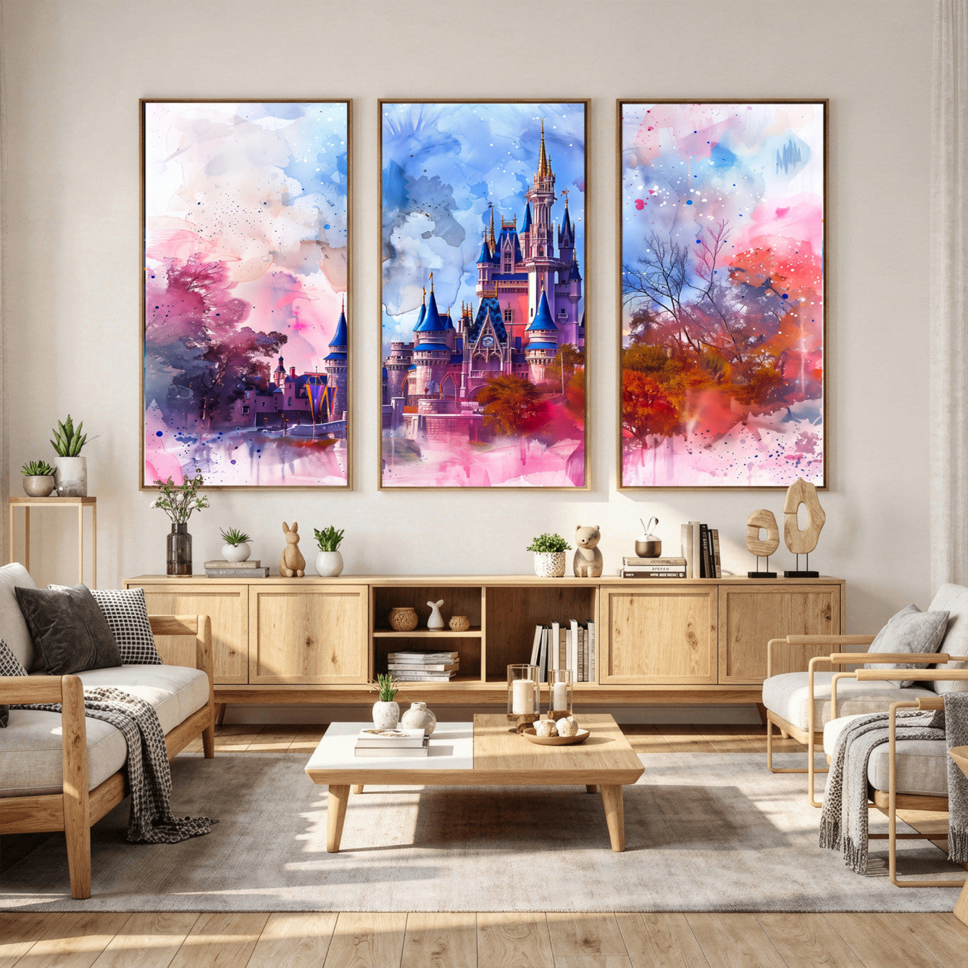 58662-MGV-CV-36X24 - Disney Wall Art: Dreamy Watercolor Cinderella Castle Canvas Print