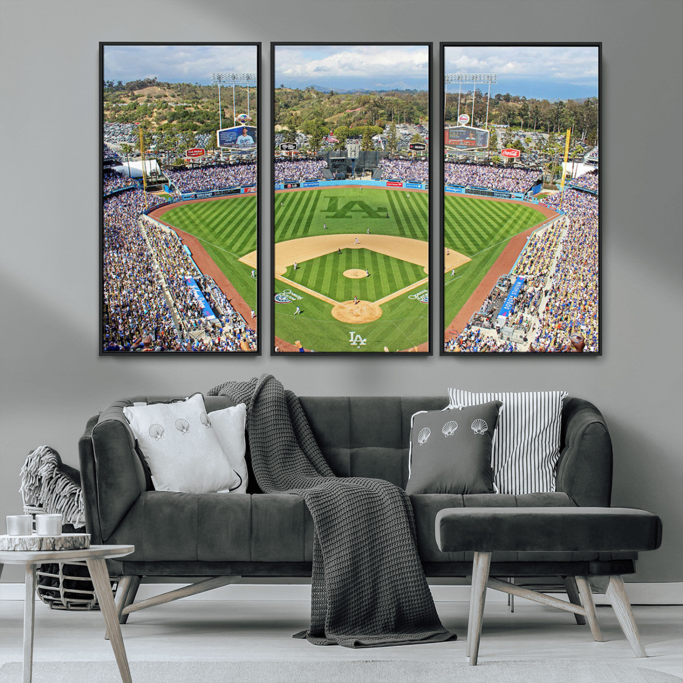 -Citi Field Wall Art Print | 3-Panel New York Mets Baseball Stadium Canvas Print | Framed Sports