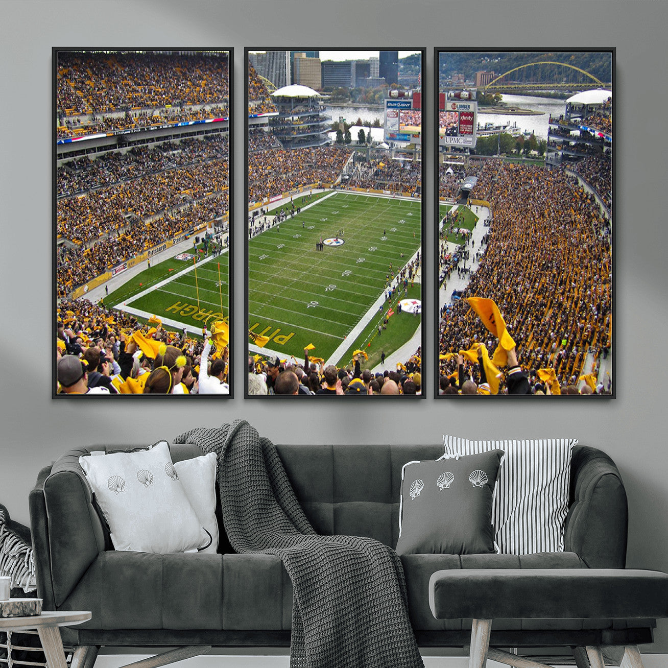 51419-MGV-FC-48X32-3P - Pittsburgh Steelers Print - Pittsburgh Heinz Field Stadium Wall Art Canvas Print