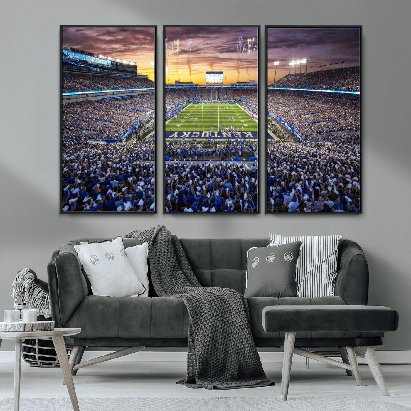 78524-MGV-CV-36X24-Kroger Field Wall Art Print - Kentucky Stadium Wall Art Print - Sunset Football Stadium Wall Decor -