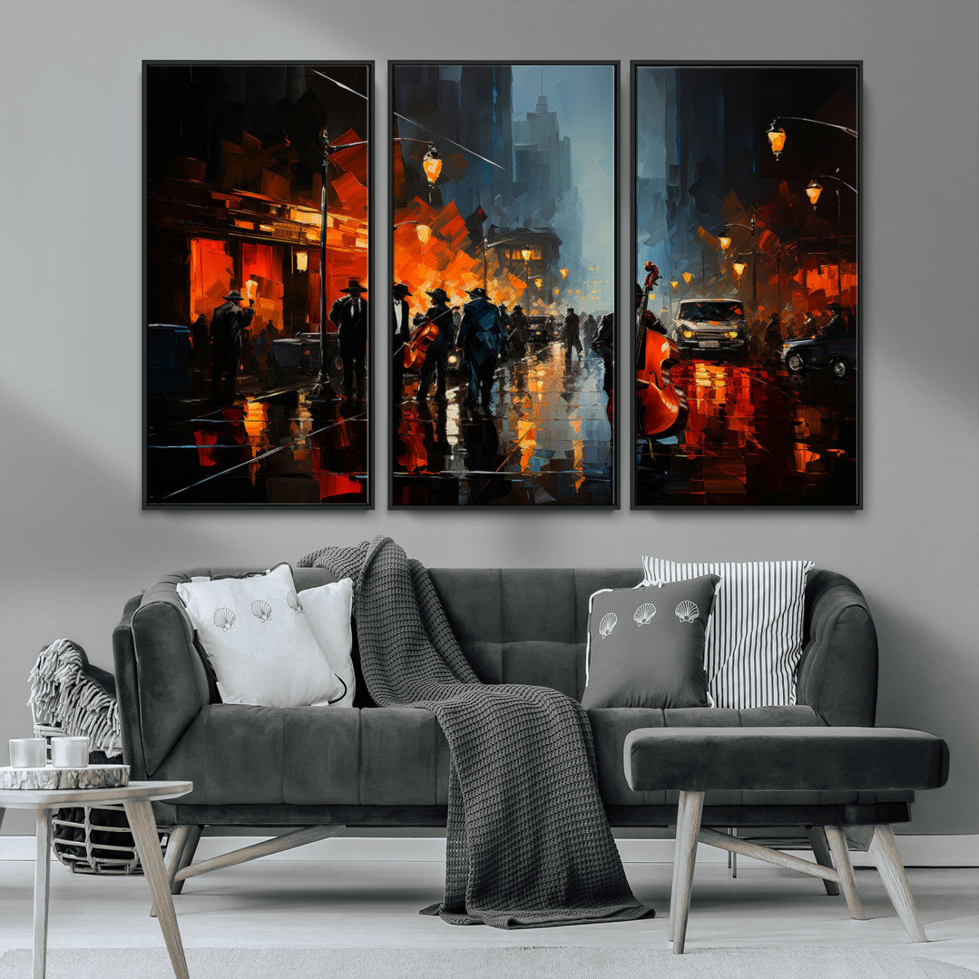 -Winston Porter Jazz Wall Art - African American Music Canvas - Abstract Colorful Music Art - Framed