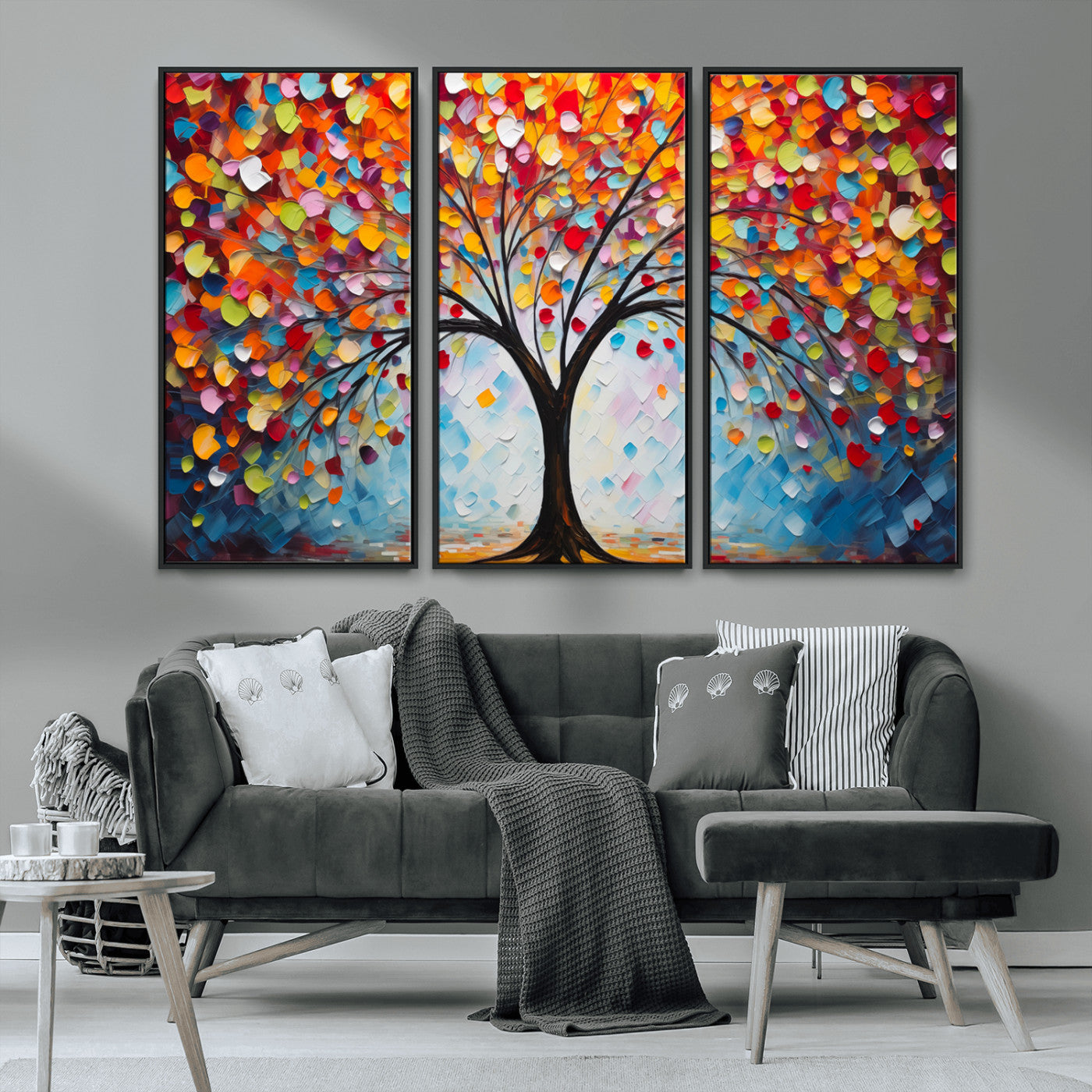 HS2447-MGV-CV-36X24-Vibrant Tree of Life Canvas Wall Art – Colorful Abstract Nature in Modern Decor - Ready to Hang