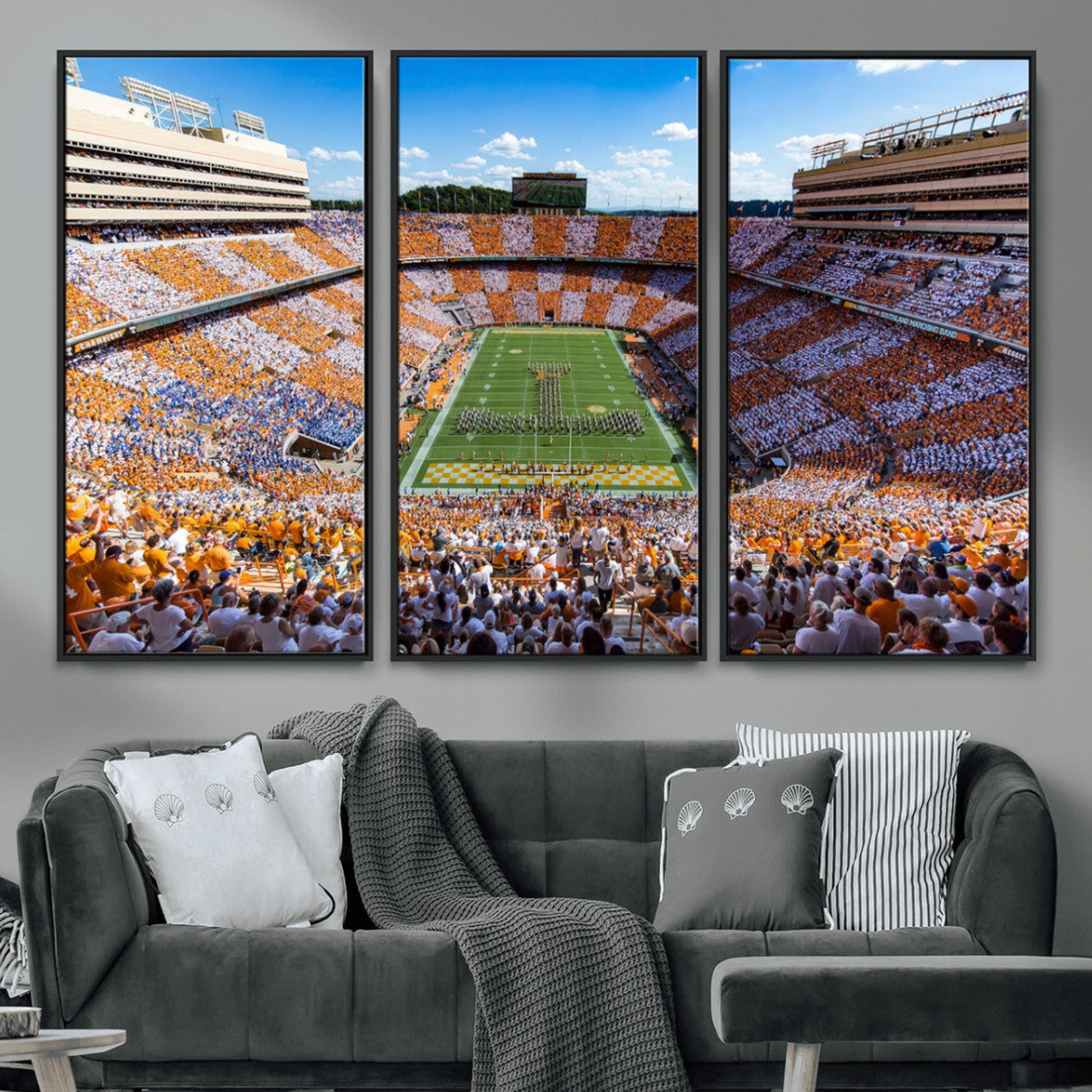 77097951-MGV-CV-48X32-3P-Tennessee Neyland Stadium Wall Art, Sports Arena Canvas Print, Panoramic Stadium Artwork for Home, Office