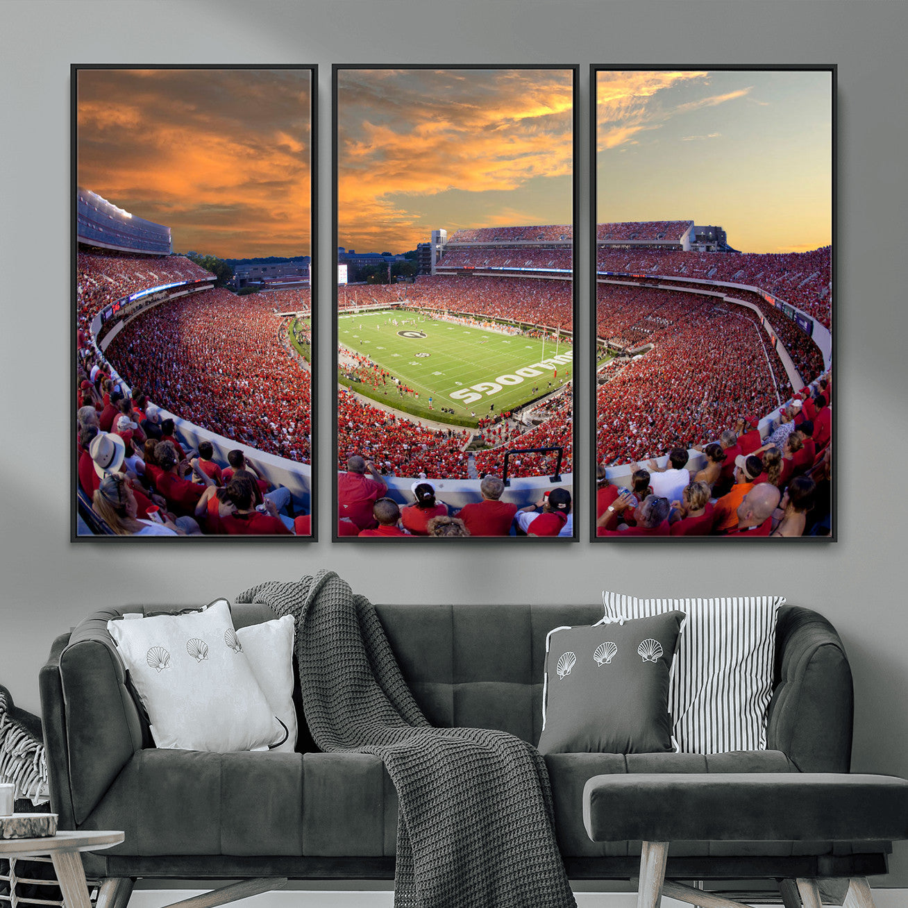 73680988-MGV-FC-48X32-3P - Dooley Stadium Wall Art, Sports Arena Canvas Print, Dooley Field Sanford Stadium Artwork for Home, Office