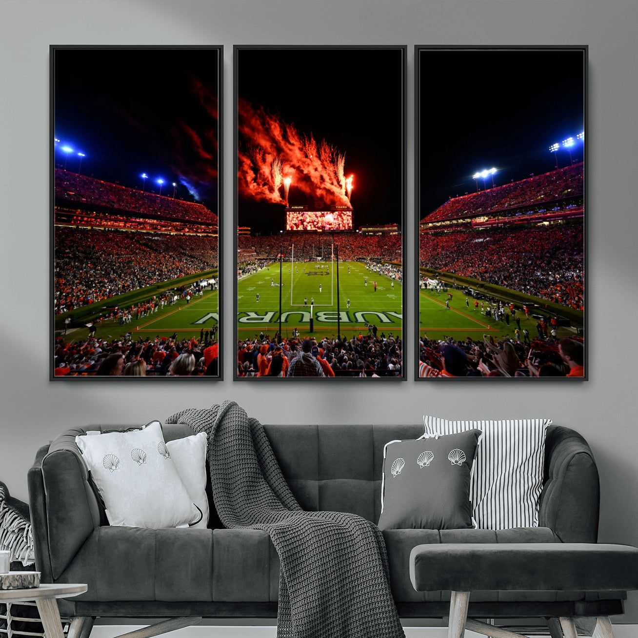 59046876-MGV-FC-48X32-3P_Black-Jordan-Hare Stadium Wall Art Canvas Print, Football Stadium Aerial View, College Sports Art for Man Cave or Game Room (Copy)