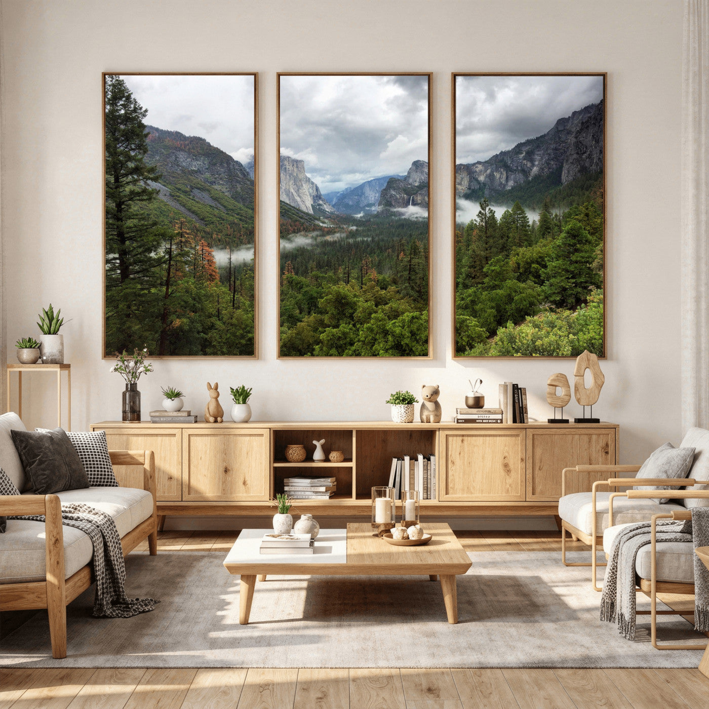 46168759-MGV-CV-36X24 - Yosemite Valley Wall Art Canvas Print, El Capitan Mountain Landscape Nature Wall Decor