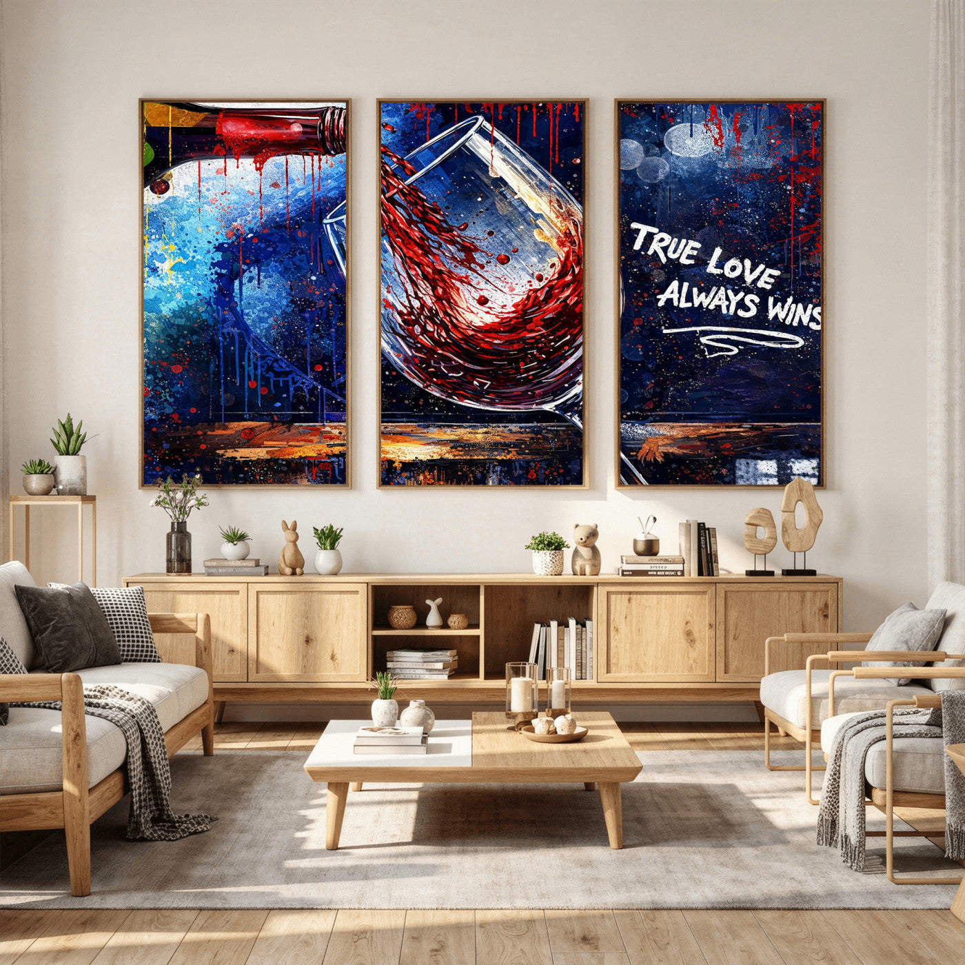 88788932-MGV-CV-36X24 - Red Wine Splash Abstract Wall Art Canvas Print, Modern Wine Glass Painting Canvas Print, Romantic Quote Contemporary Bar Art Print