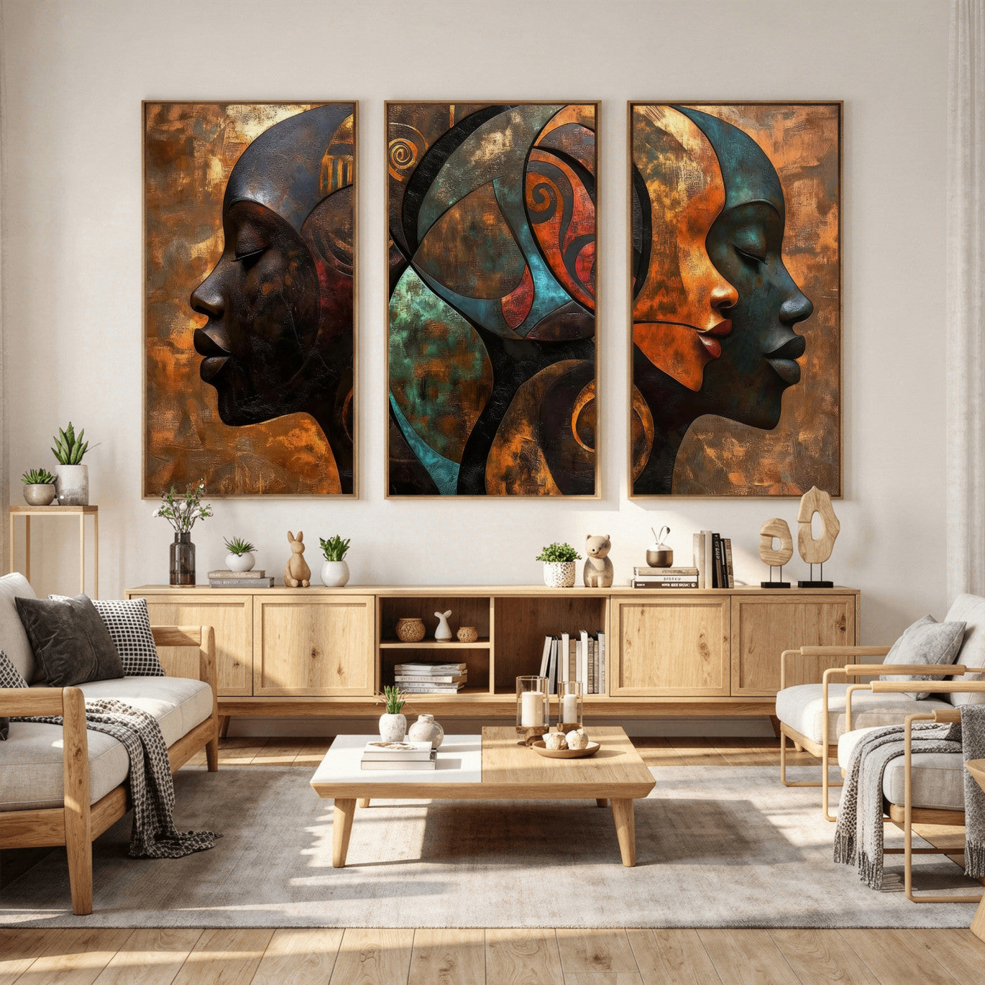 81517886-MGV-CV-36X24 - Abstract Afro American Women Wall Art Canvas Print