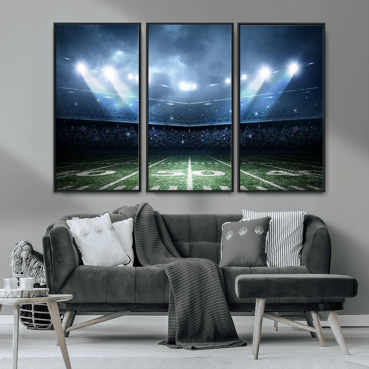 74741-MGV-CV-36X24-American Football Stadium Wall Art Canvas, American Football Stadium Canvas Print