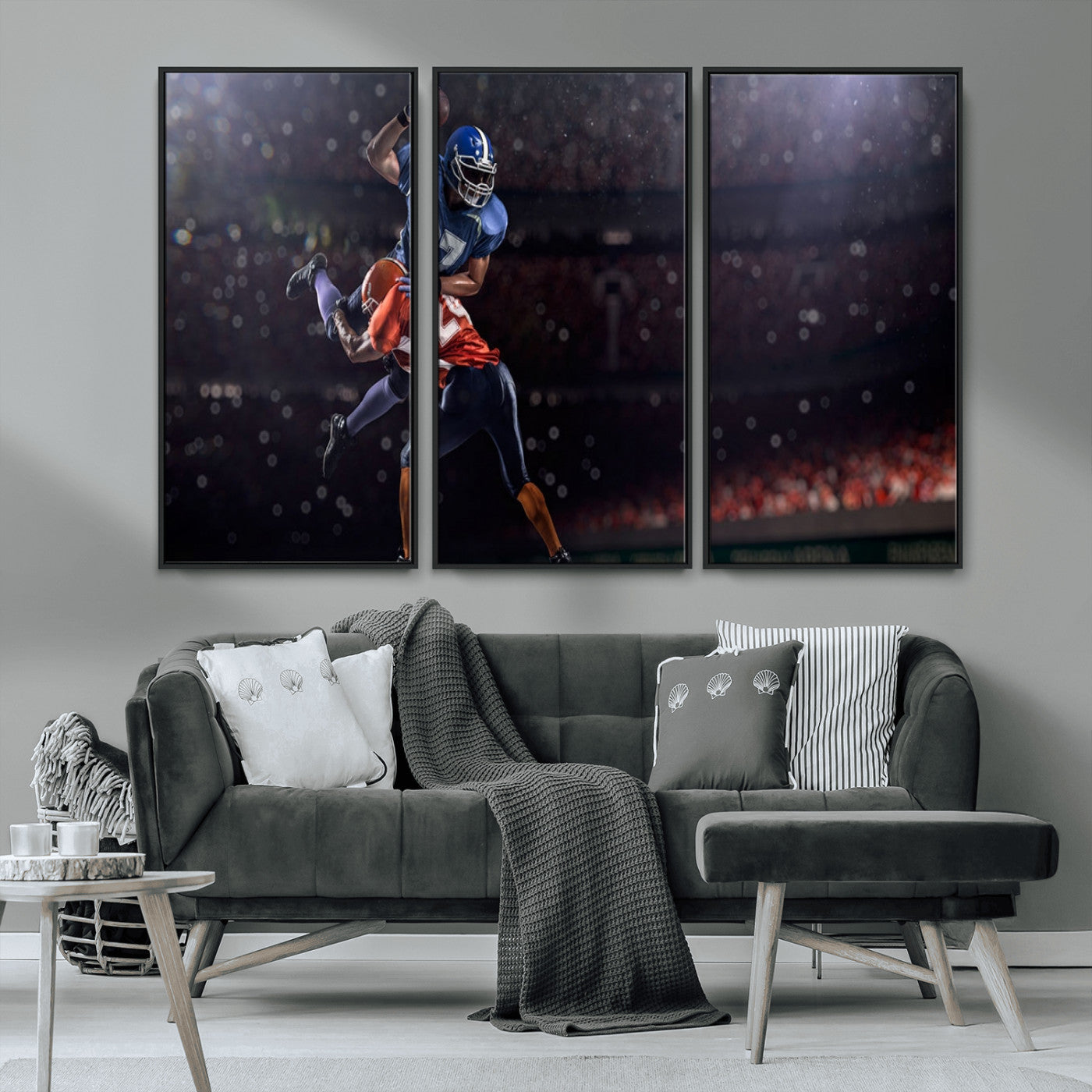 68009-MGV-CV-36X24-American Football Wall Art Canvas Print, Stadium Sport Wall Art Print