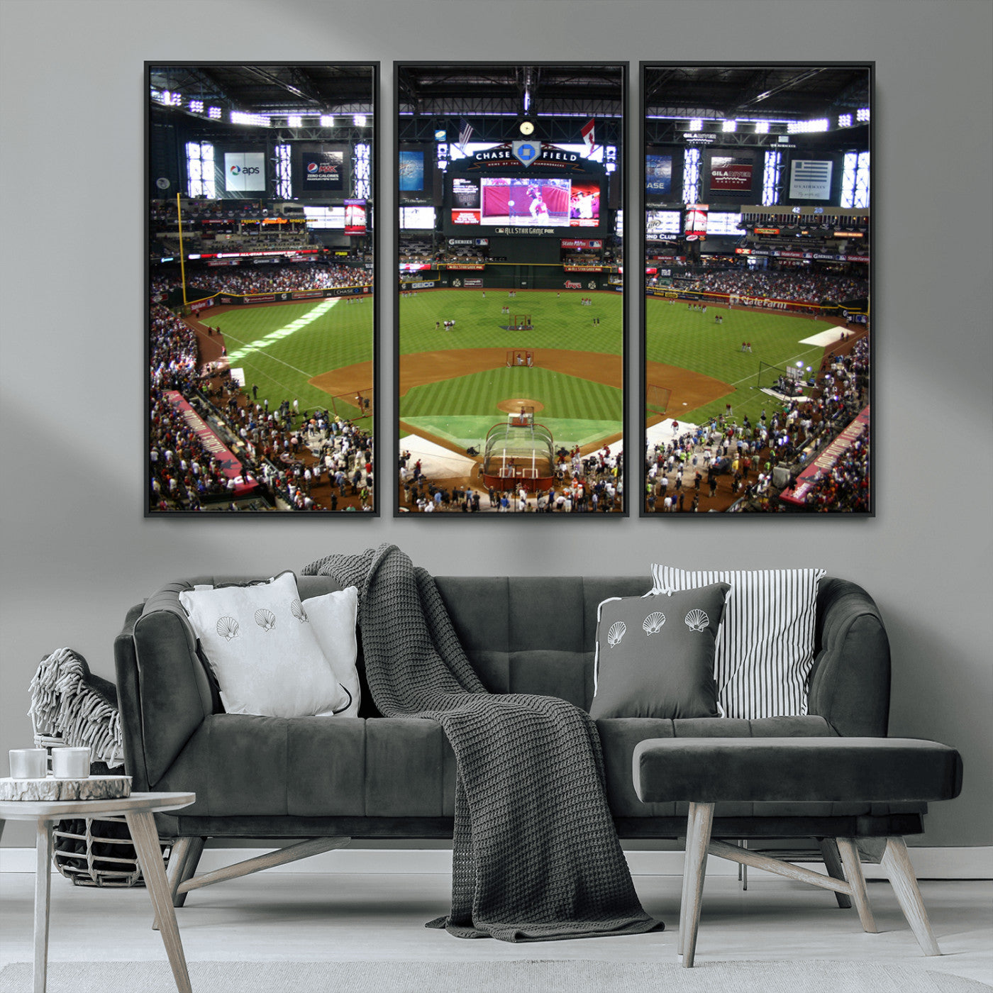91630-MGV-CV-36X24-Arizona Diamondbacks Baseball Team Print - Phoenix Chase Field Baseball Stadium Wall Art Canvas