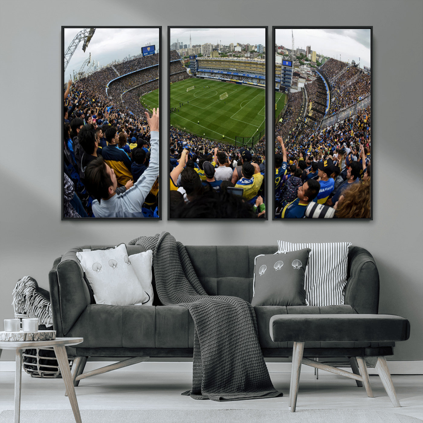 23173-MGV-CV-36X24-Boca Juniors Soccer Team Print - Buenos Aires Bombonera Stadium Wall Art Canvas Print