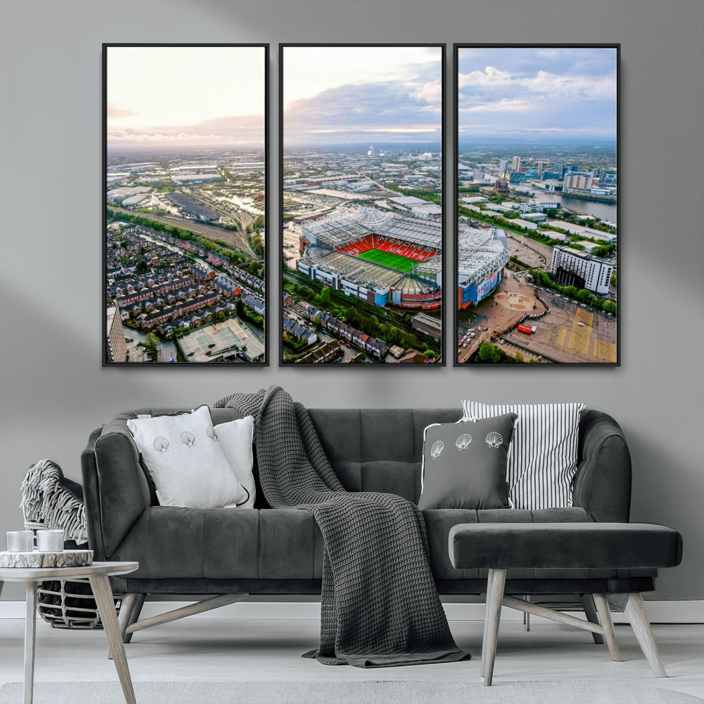 -Old Trafford Manchester United Stadium Wall Art Canvas Print - Aerial View Stadium, Old Trafford
