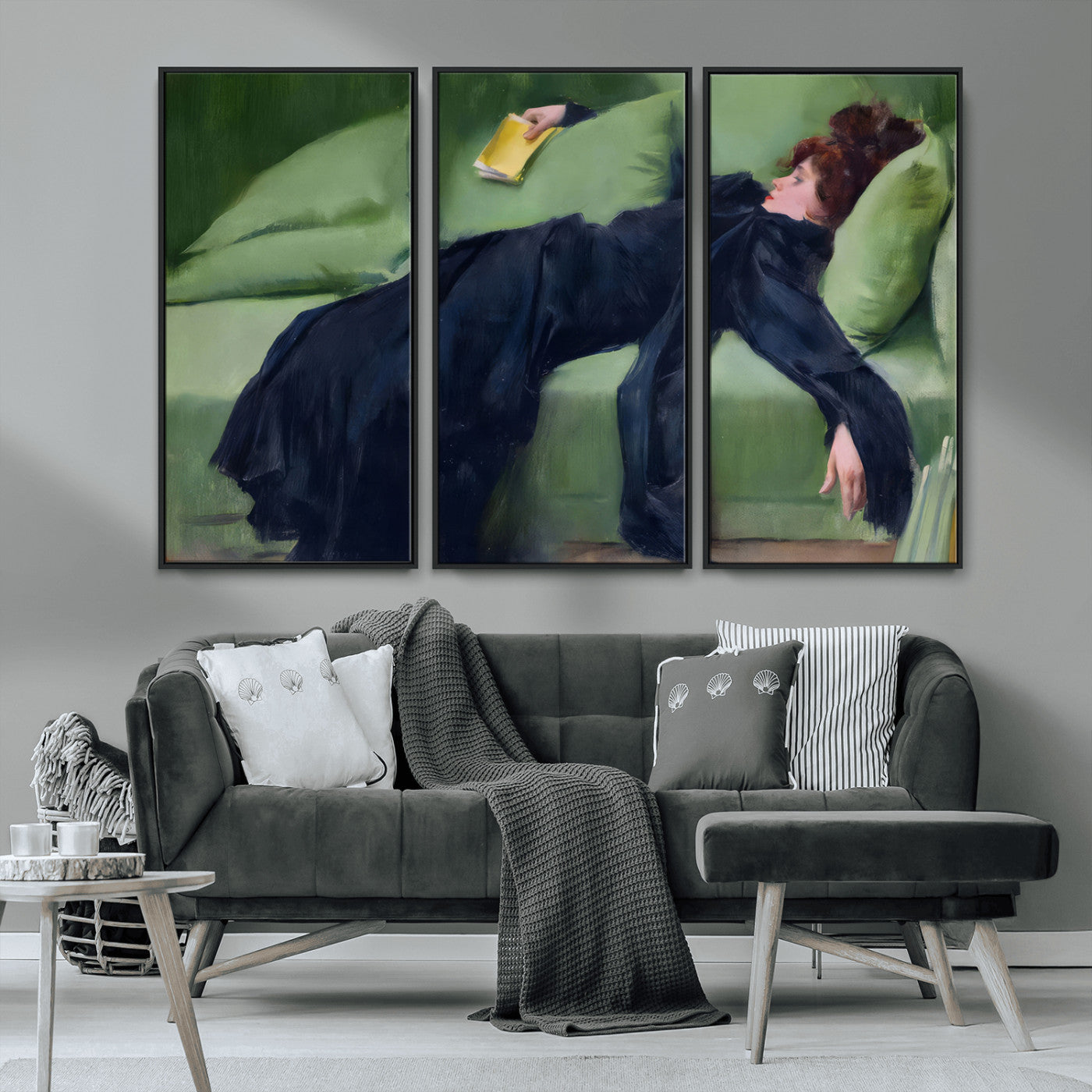 17725-MGV-CV-36X24-Decadent Girl by Ramon Casas Wall Art Canvas Print, Framed Decadent Girl Canvas Print