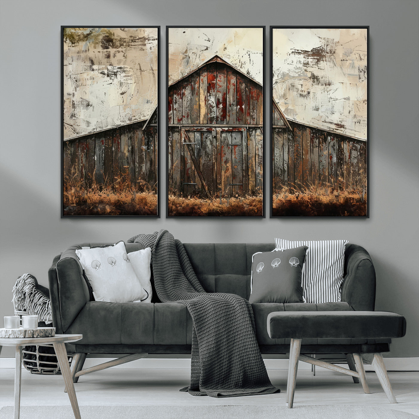 -Rustic Barn Wall Art | Farmhouse Wall Decor Canvas Print | Ready to Hang Barn Decor for Cabin or