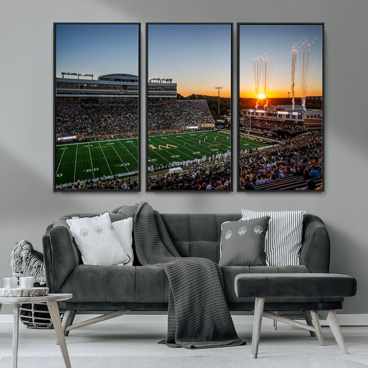 29253-MGV-CV-36X24-Demon Deacons Football Team Print Canvas- Winston-Salem Allegacy Federal Credit Union Stadium Wall